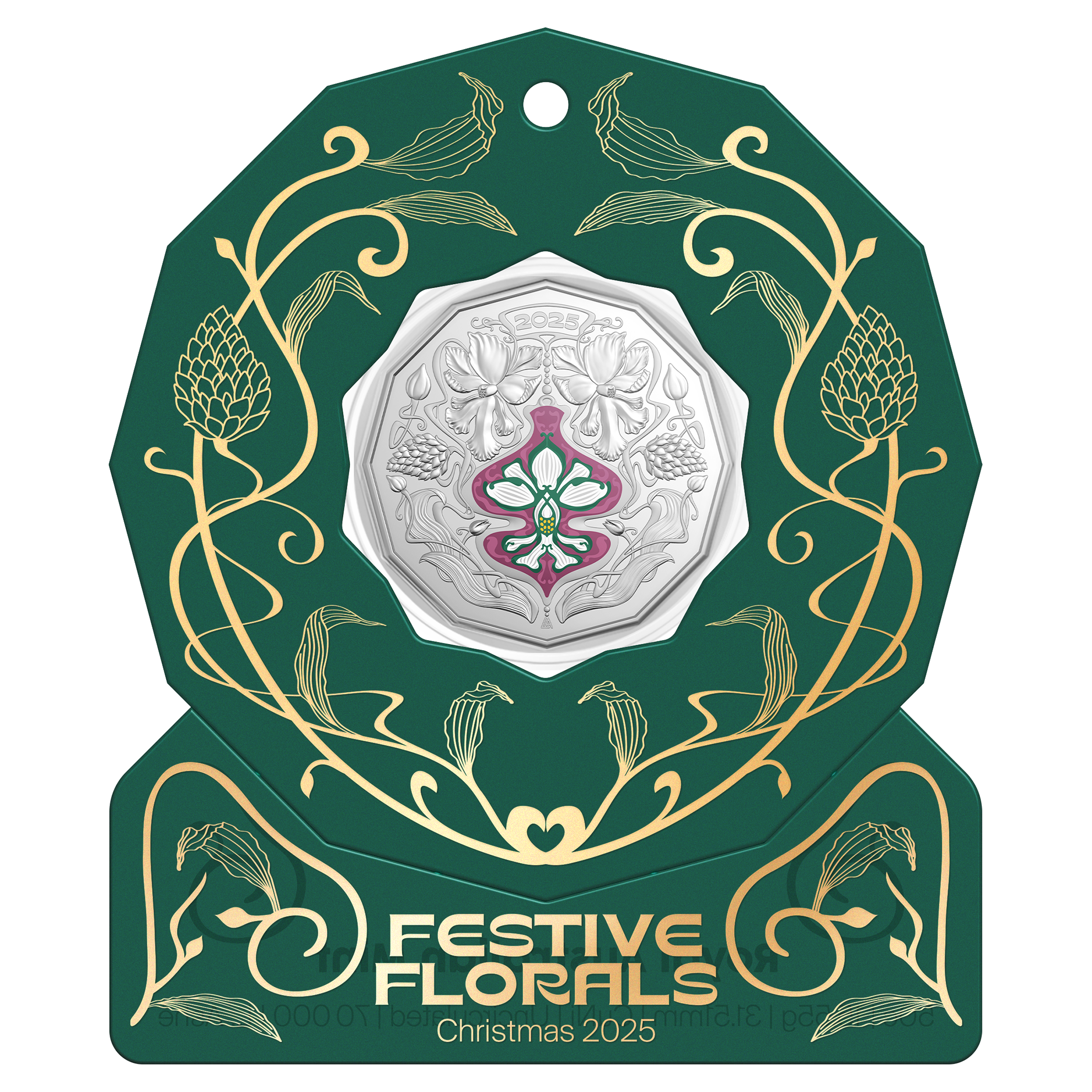 Christmas Festive Florals - 50c Uncirculated Coin - Royal Australian Mint