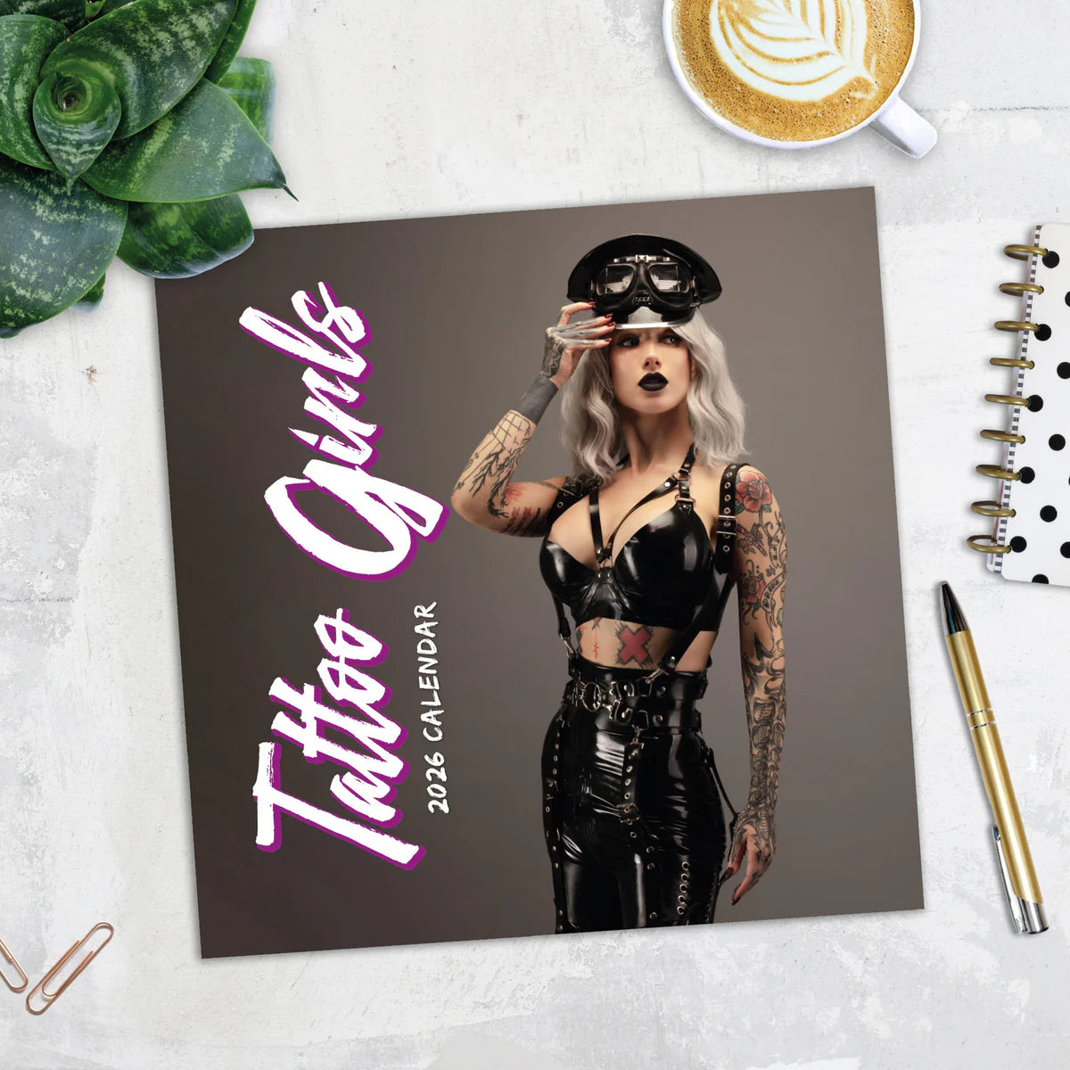 2026 Tatto Girls Square Wall Calendar – 16-Month, Large Grid | Red Robin Publishing Ltd (RR261361)