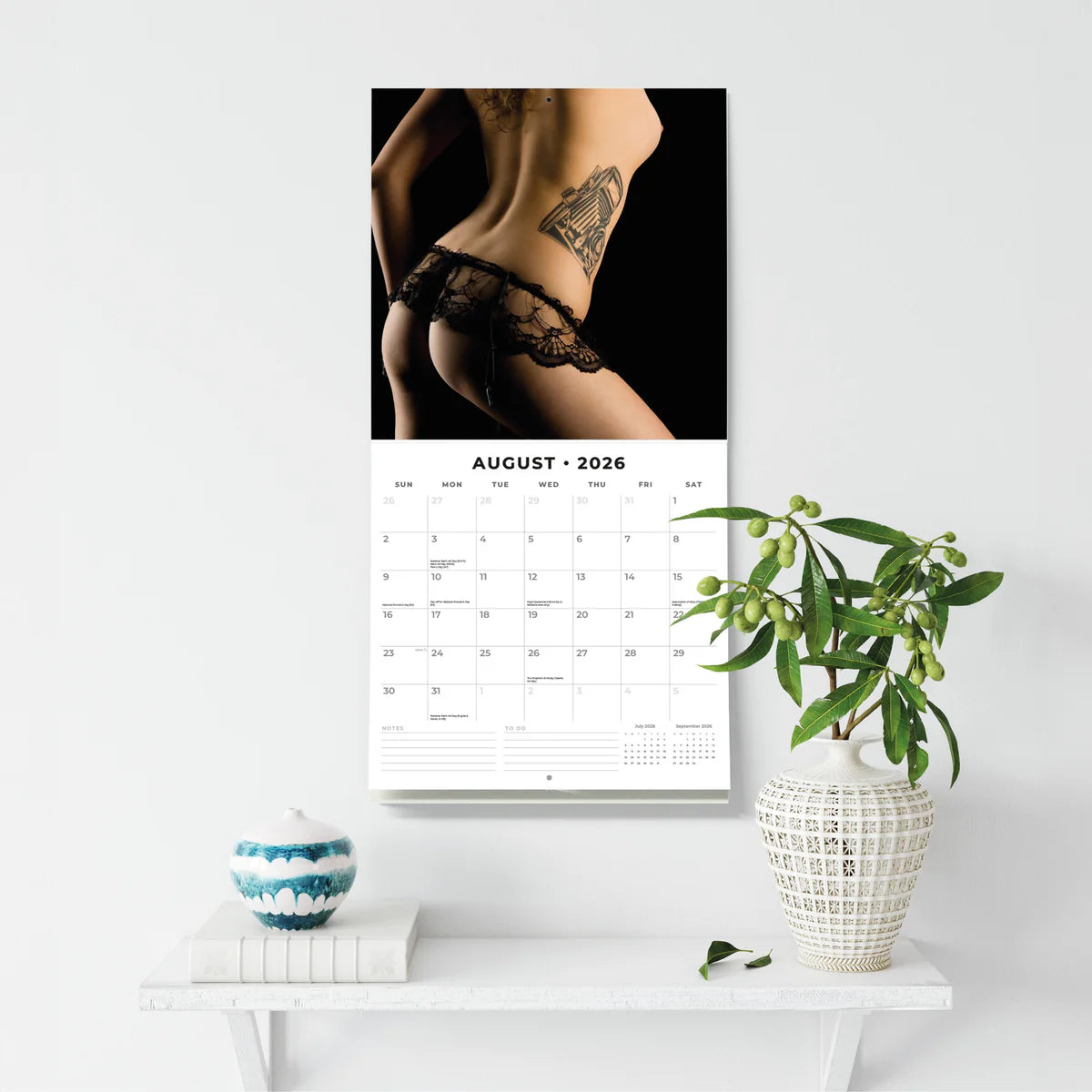 2026 Tatto Girls Square Wall Calendar – 16-Month, Large Grid | Red Robin Publishing Ltd (RR261361)