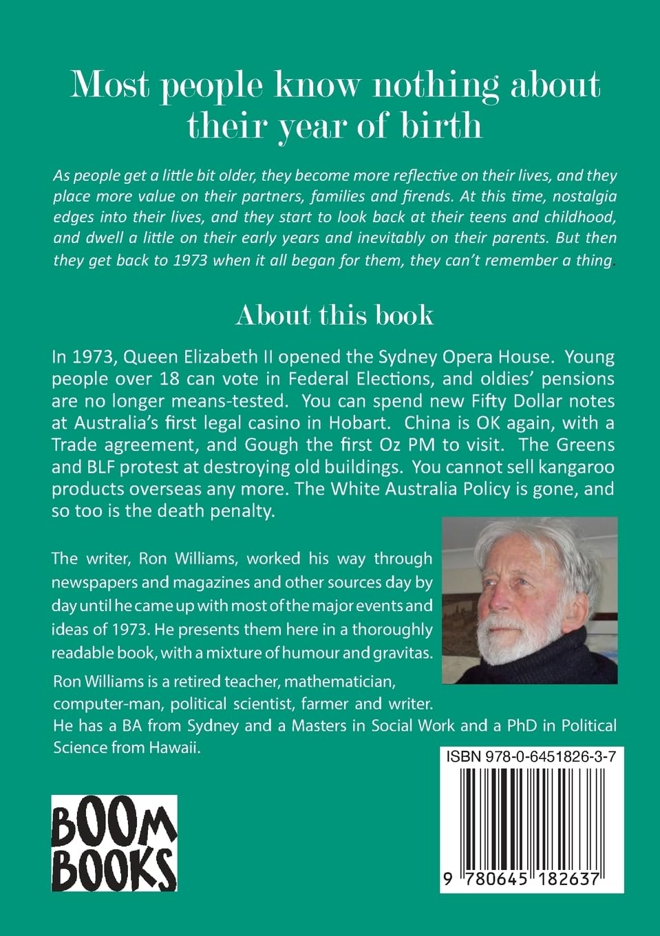 Born in 1973? What Else Happened? The Australian Social History Book