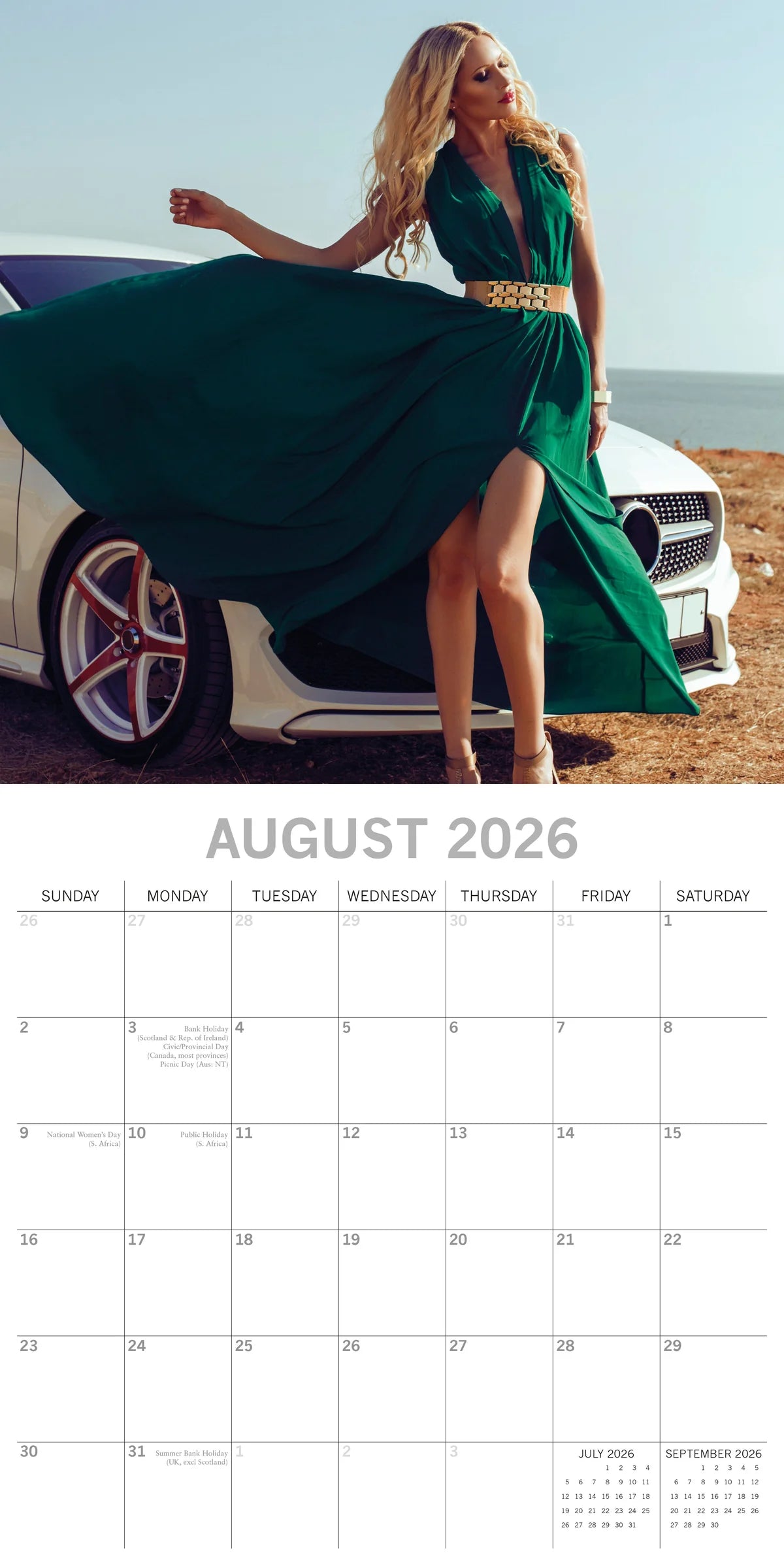 2026 Girls & Cars Square Wall Calendar β 16-Month | The Gifted Stationery Co. (GSC26414)