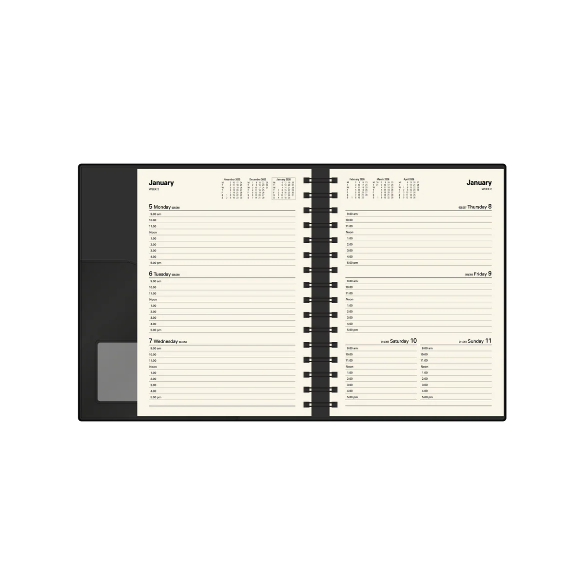 Collins Vanessa Calendar Year 2026 Diary/Planner, Week to View, A5 PU Soft Cover