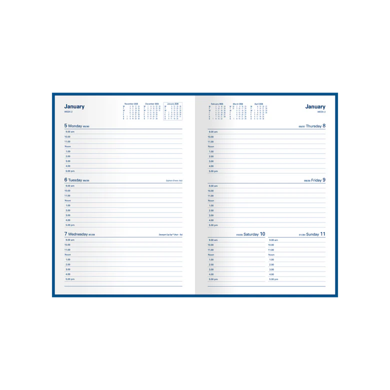 NEW Collins Kingsgrove Calendar Year 2026 Diary/Planner, Week to View, A5 Hard Cover - 381.P59-26