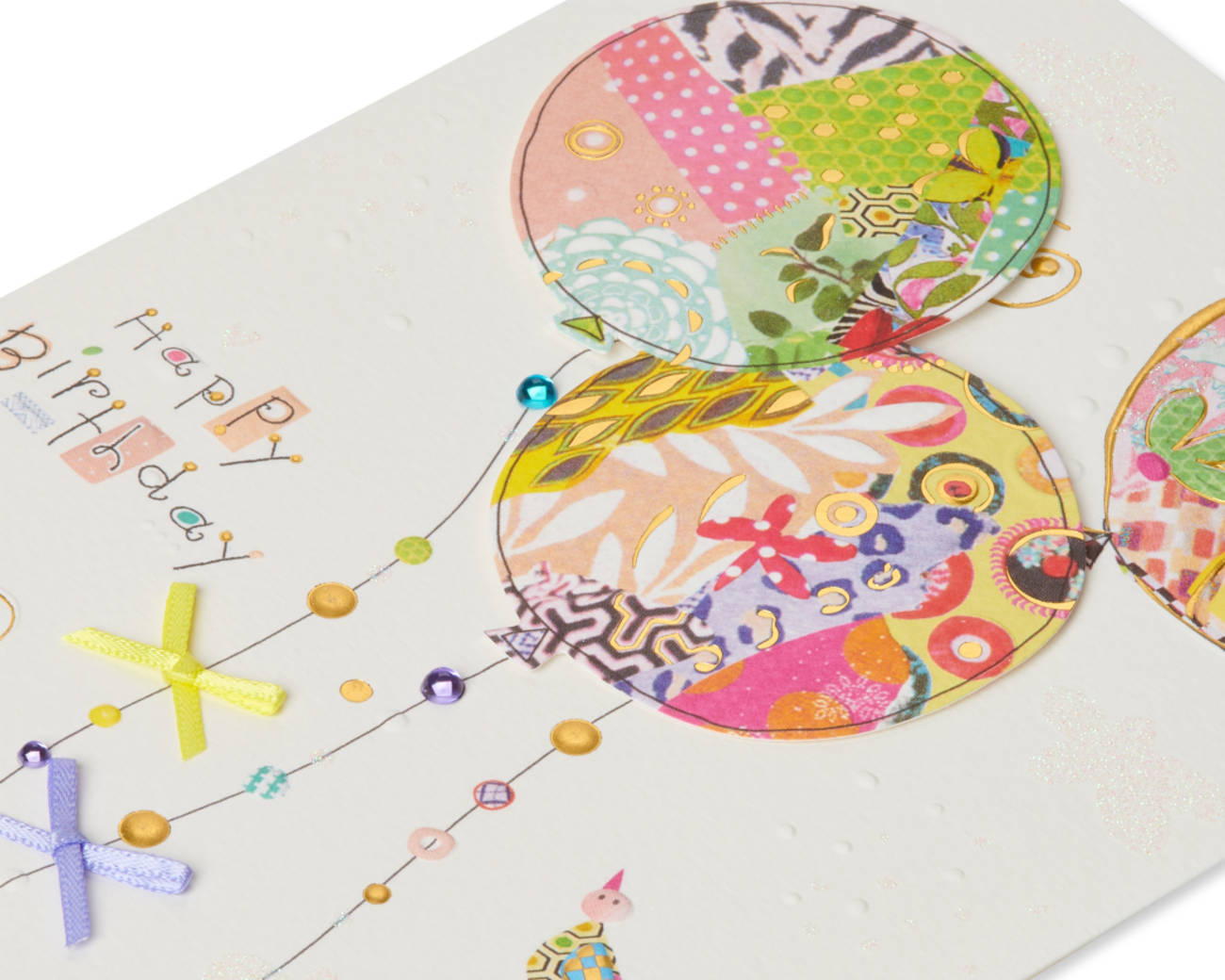 Papyrus - Patchwork Balloons Birthday Greeting Card – Designed by House of Turnowsky