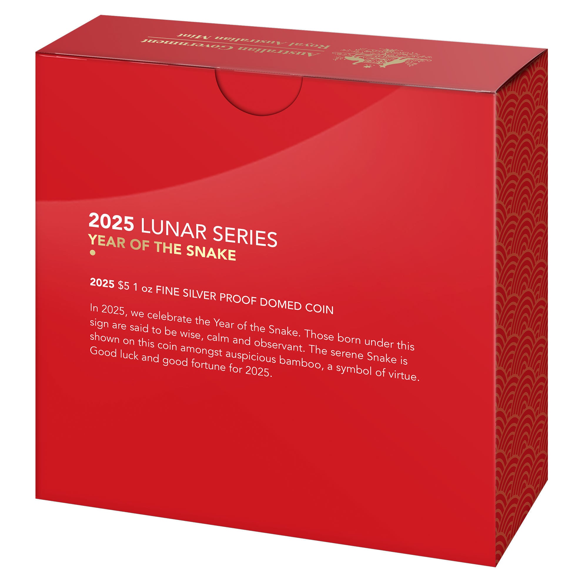 Royal Australian Mint - Lunar Year of the Snake - $5 Silver Proof Domed Coin