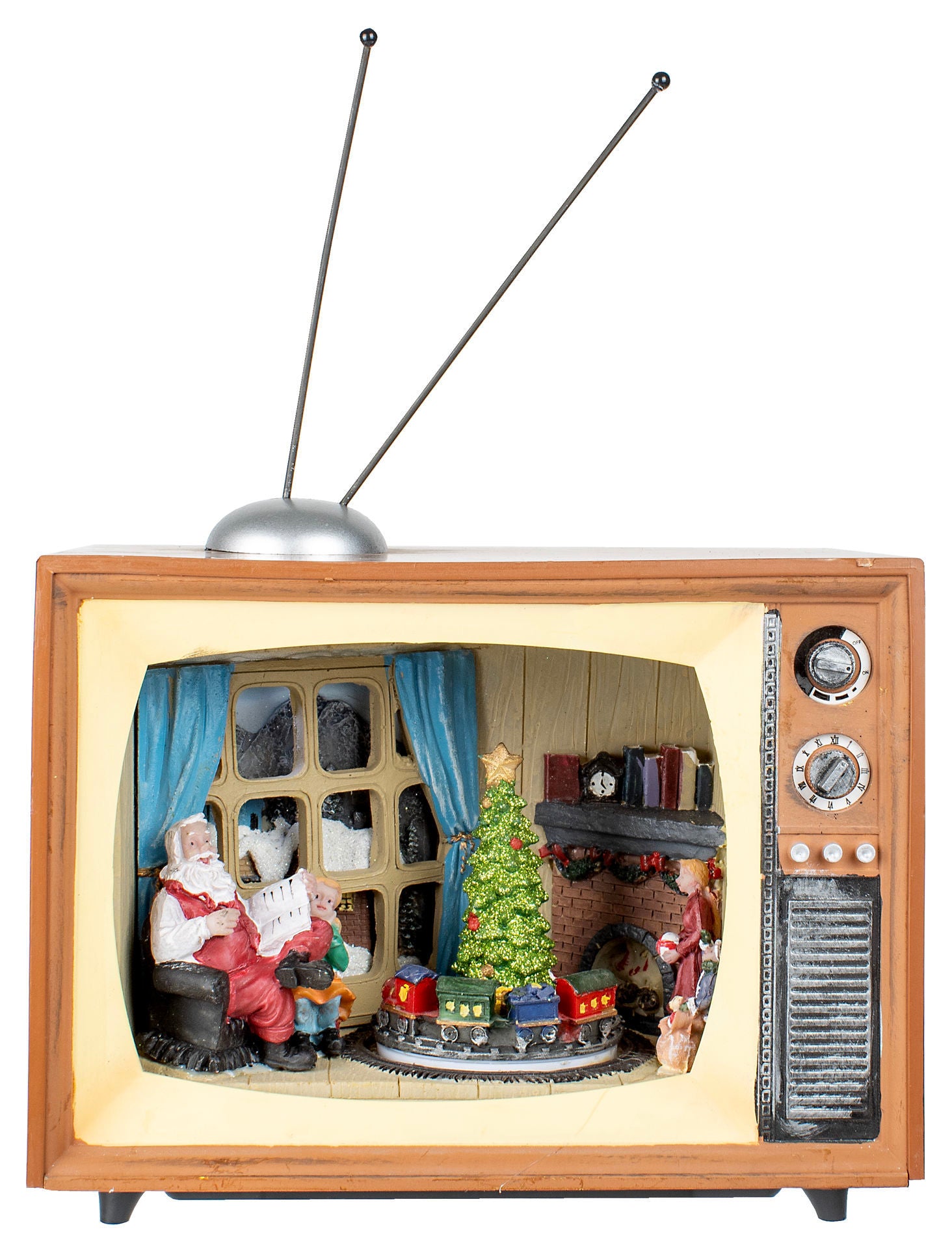 Landmark Suitcase Scene with Led, Music and Train - Christmas TV Scene