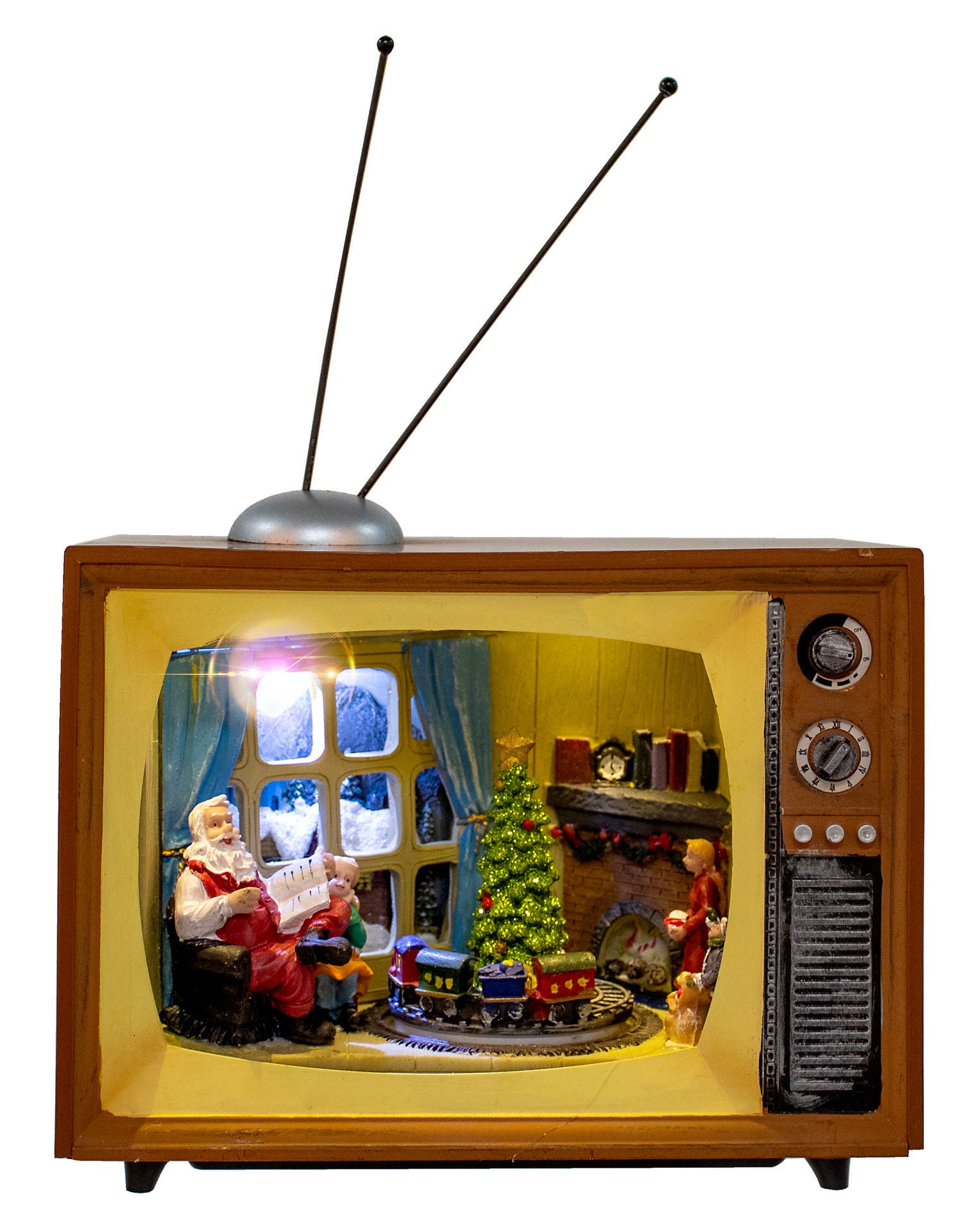 Landmark Suitcase Scene with Led, Music and Train - Christmas TV Scene