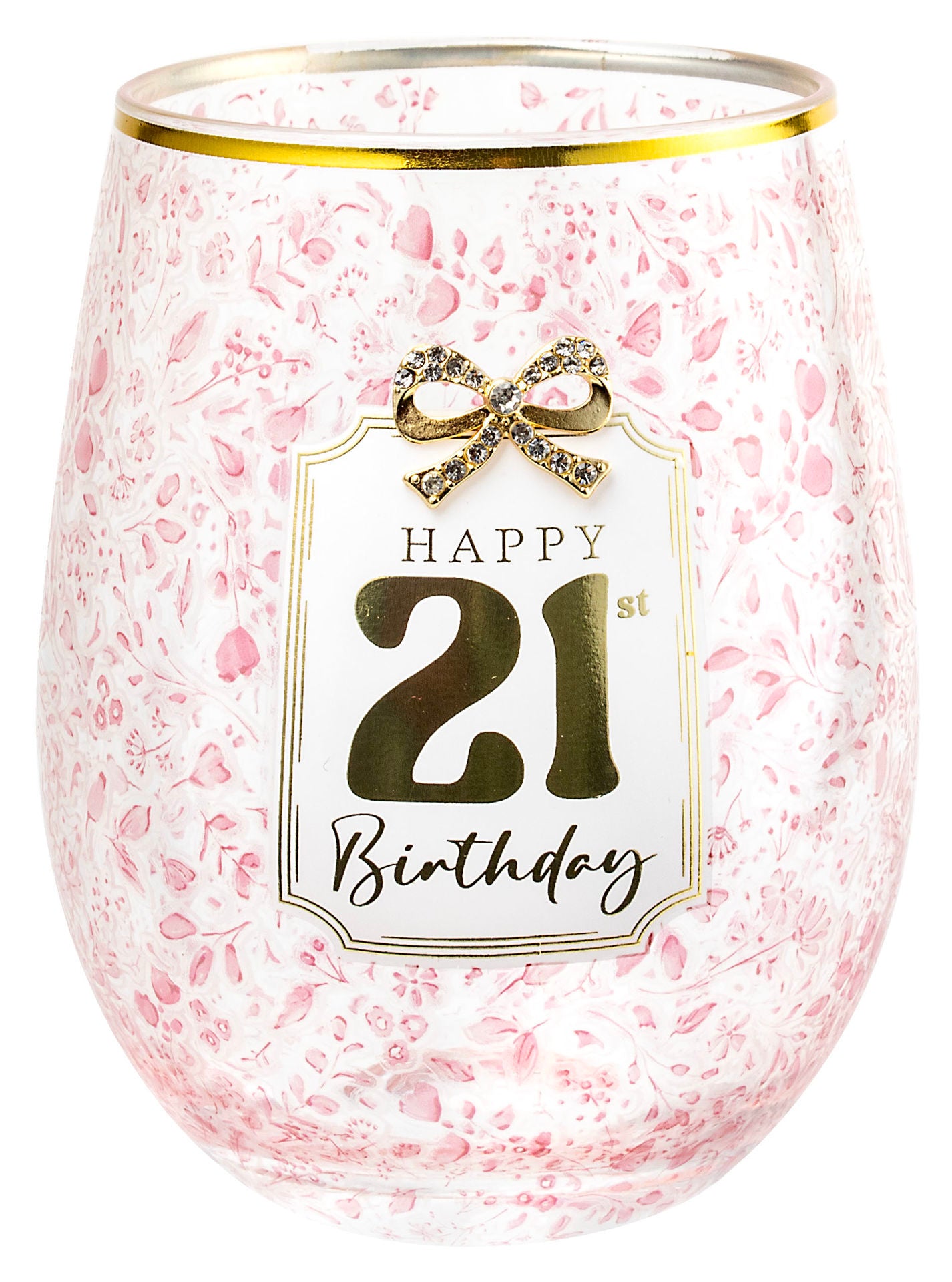 Landmark 21st Stemless Pretty Bow Wine Glass (Gift Boxed)