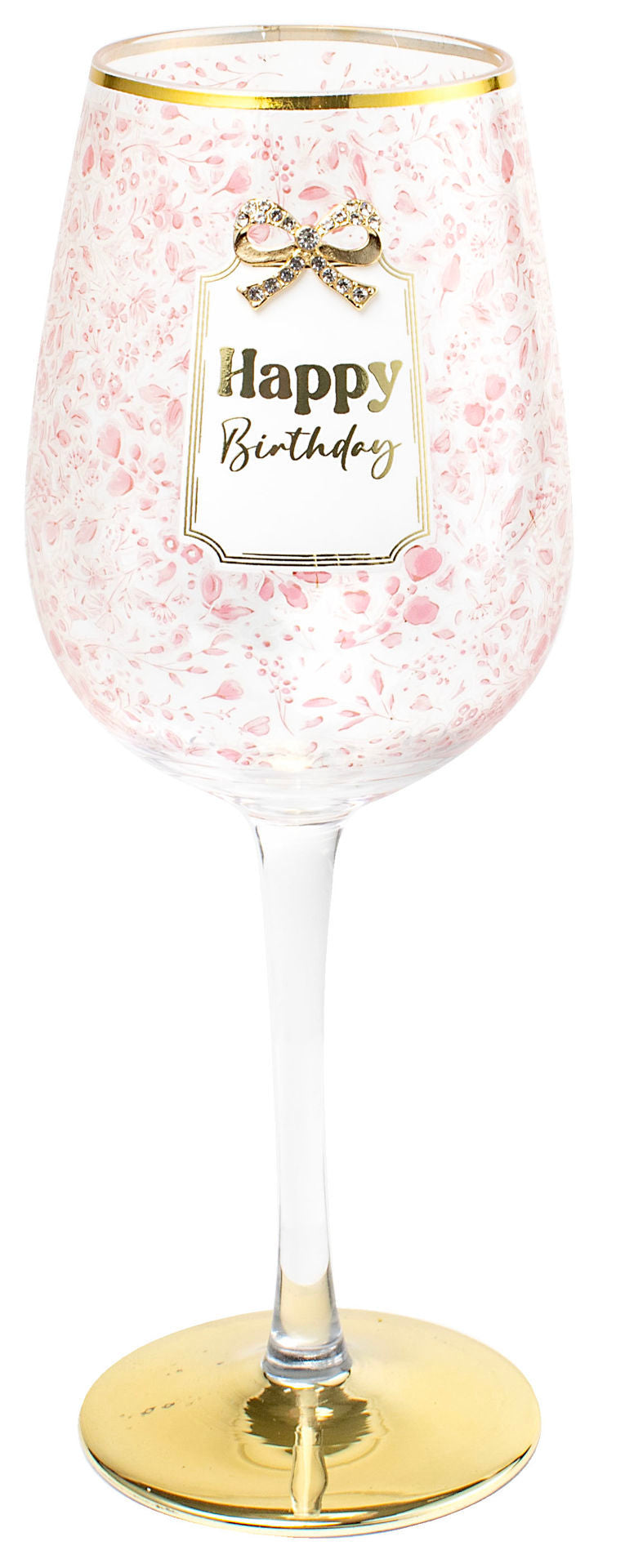 Landmark Happy Birthday Pretty Bow Wine Glass (Gift Boxed)
