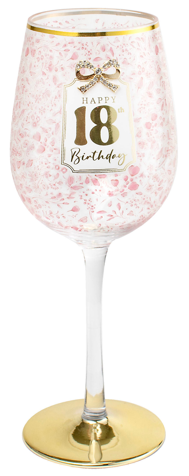Landmark 18th Birthday Pretty Bow Wine Glass (Gift Boxed)
