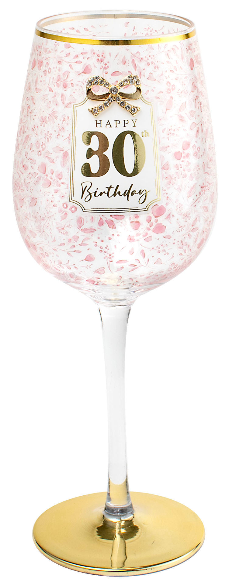 Landmark 30th Birthday Pretty Bow Wine Glass (Gift Boxed)