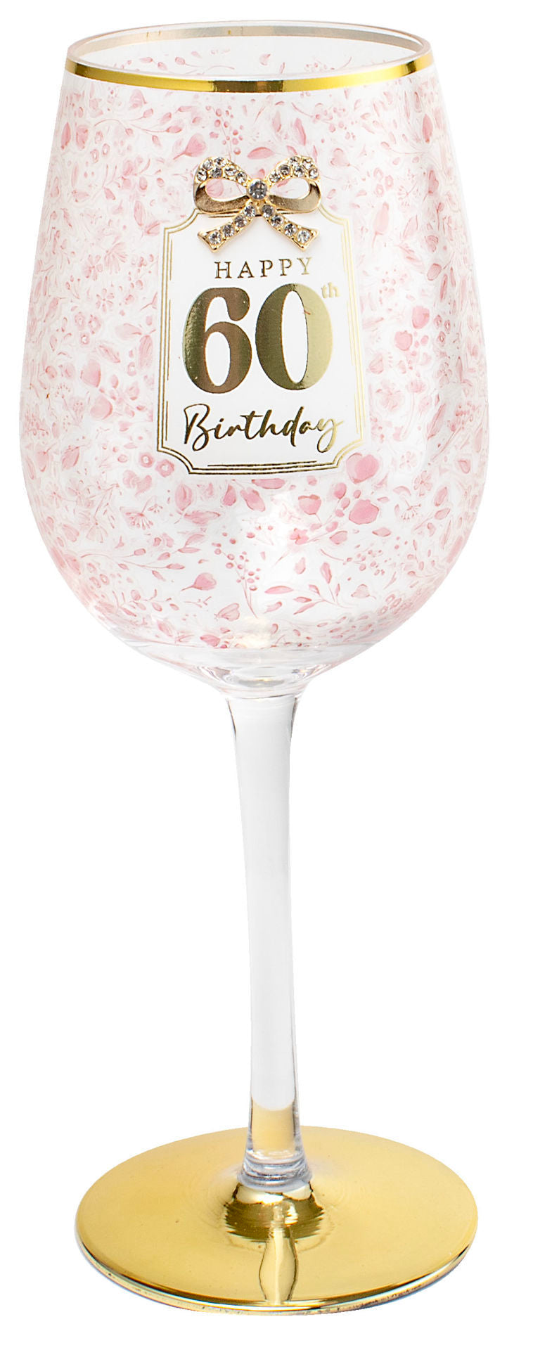 Landmark 60th Birthday Pretty Bow Wine Glass (Gift Boxed)