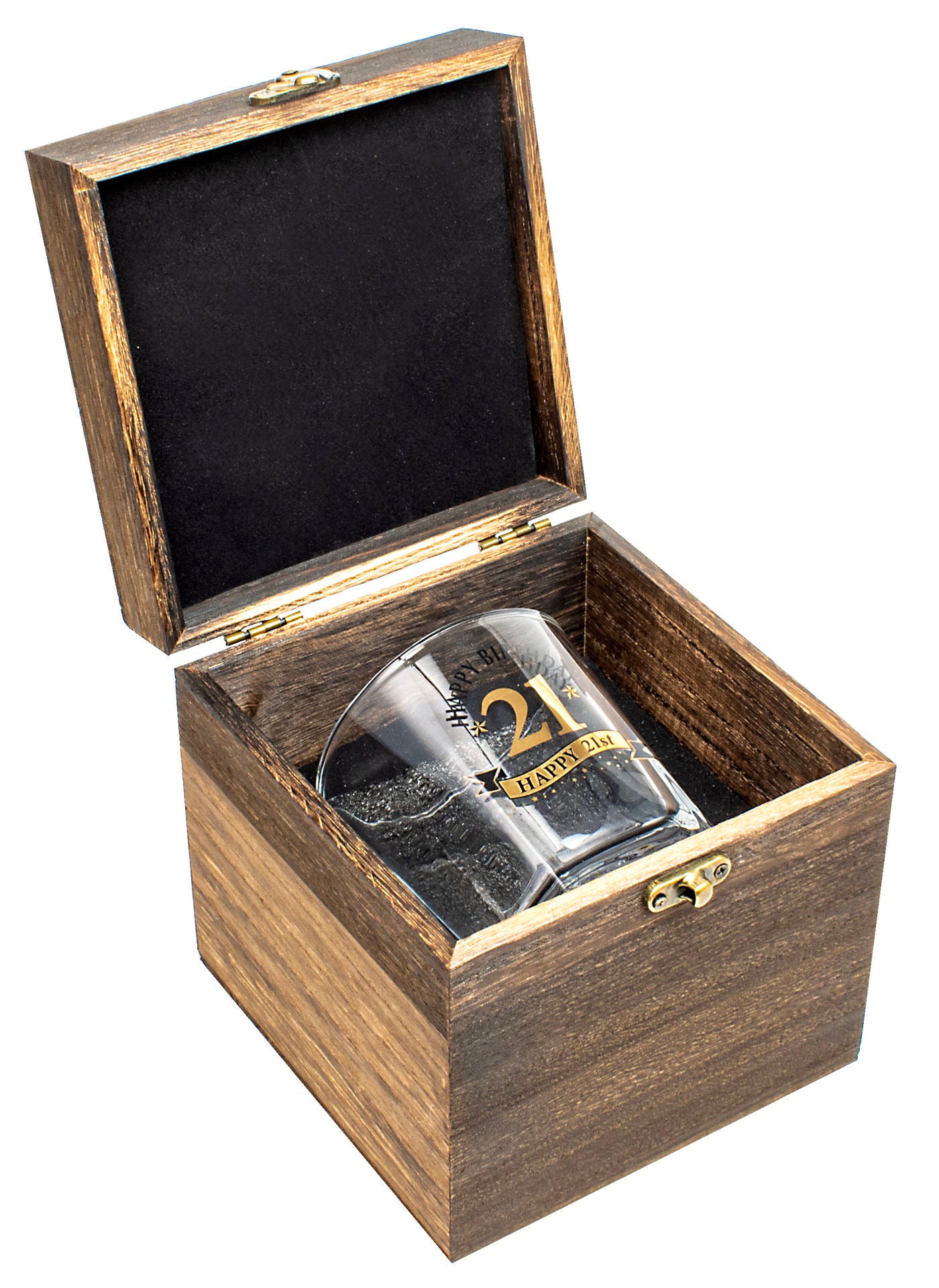 Landmark Wood Box 21st Birthday Gift Set (Whisky Glass)
