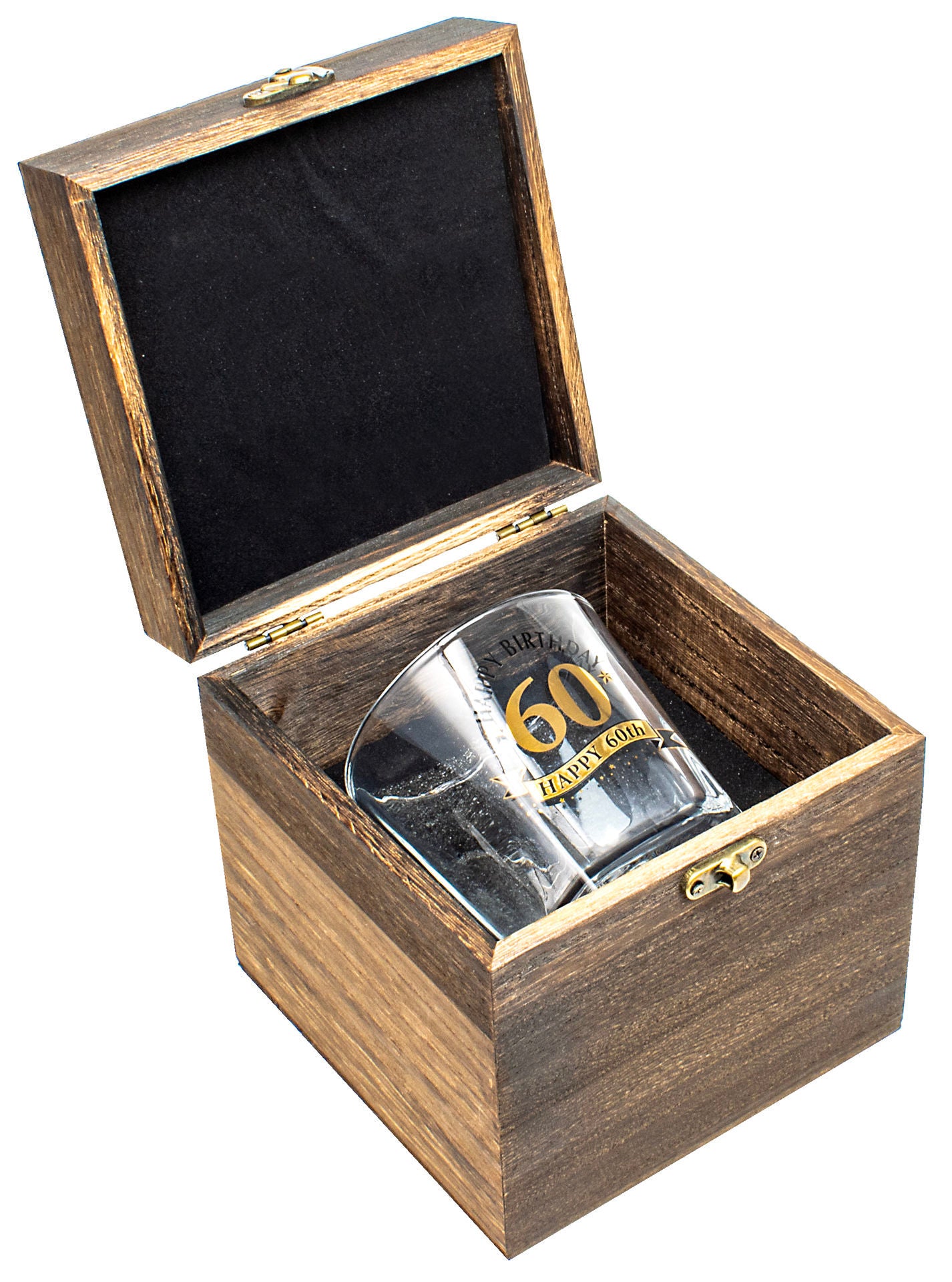 Landmark Wood Box 60th Birthday Gift Set (Whisky Glass)