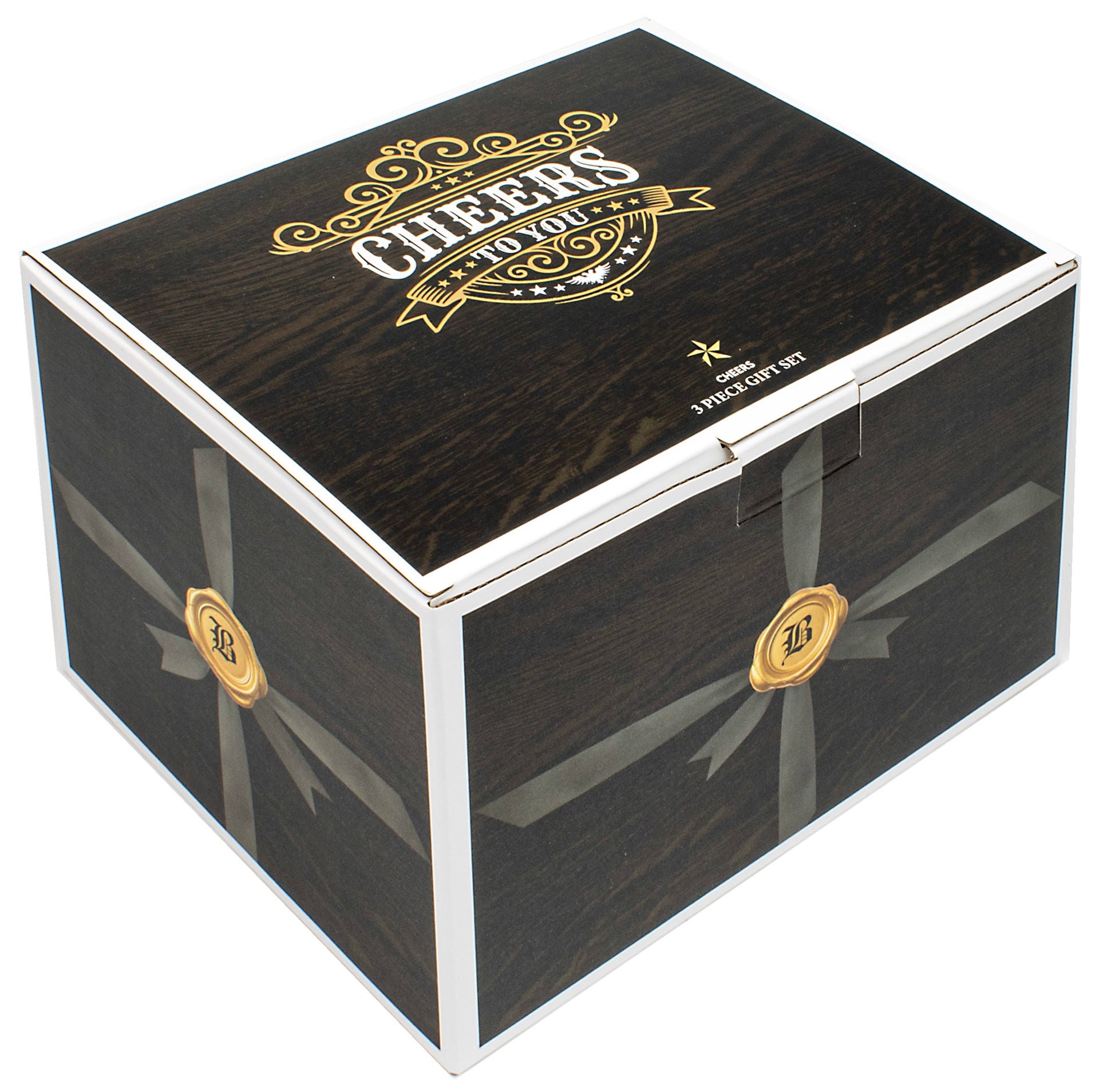 Landmark Wood Box 18th Birthday Gift Set (270ML Whisky Glass, Coaster, 4 Stones)