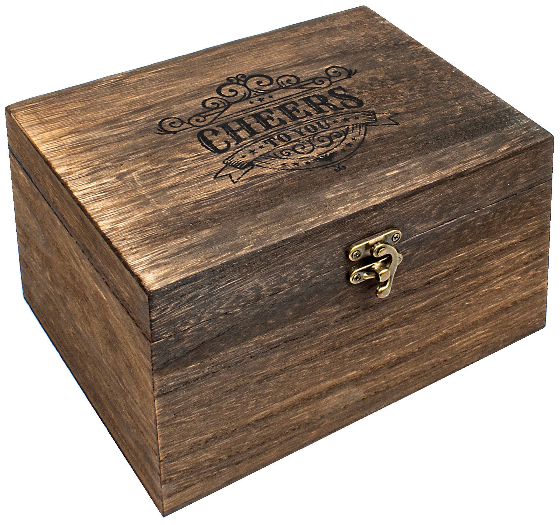 Landmark Wood Box 21st Birthday Gift Set (270ML Whisky Glass, Coaster, 4 Stones)
