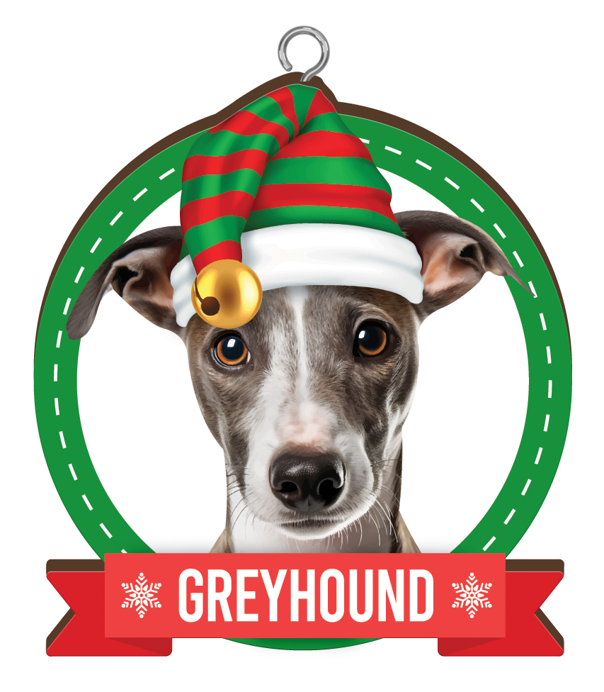 Greyhound Christmas Mug and Christmas Tree Ornament Combo - Includes a 420ml Mug in the box and Christmas Tree Ornament, Christmas Gift