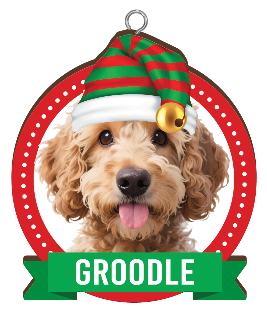 Groodle Christmas Mug and Christmas Tree Ornament Combo - Includes a 420ml Mug in the box and Christmas Tree Ornament, Christmas Gift