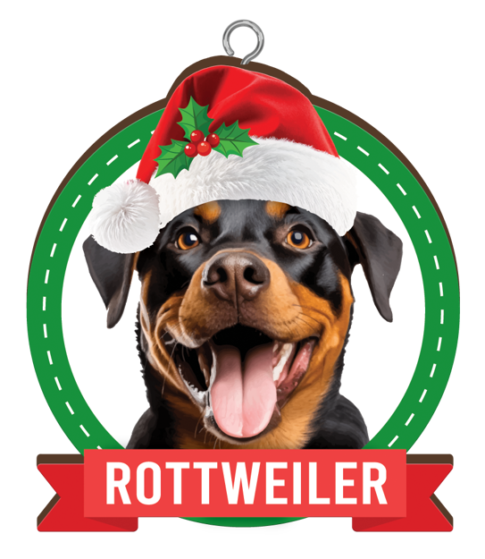 Rottweiler Christmas Mug and Christmas Tree Ornament Combo - Includes a 420ml Mug in the box and Christmas Tree Ornament, Christmas Gift