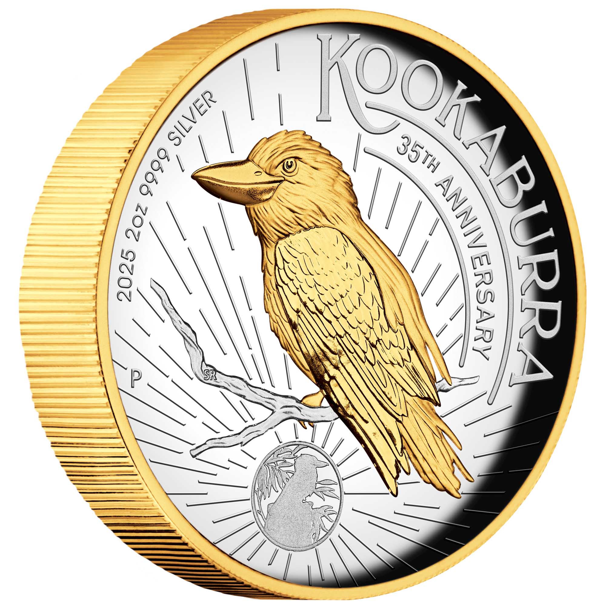 Australian Kookaburra 35th Anniversary 2025 2oz Silver Proof High Relief Gilded Coin