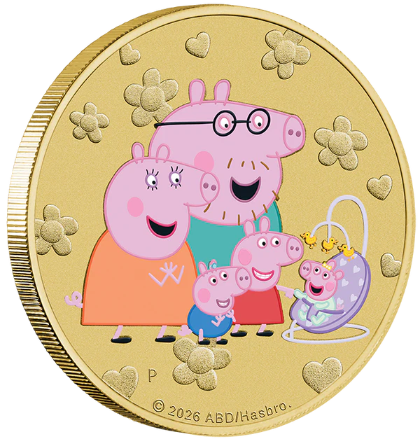 The Perth Mint Peppa Pig 2026 Stamp and Coin Cover