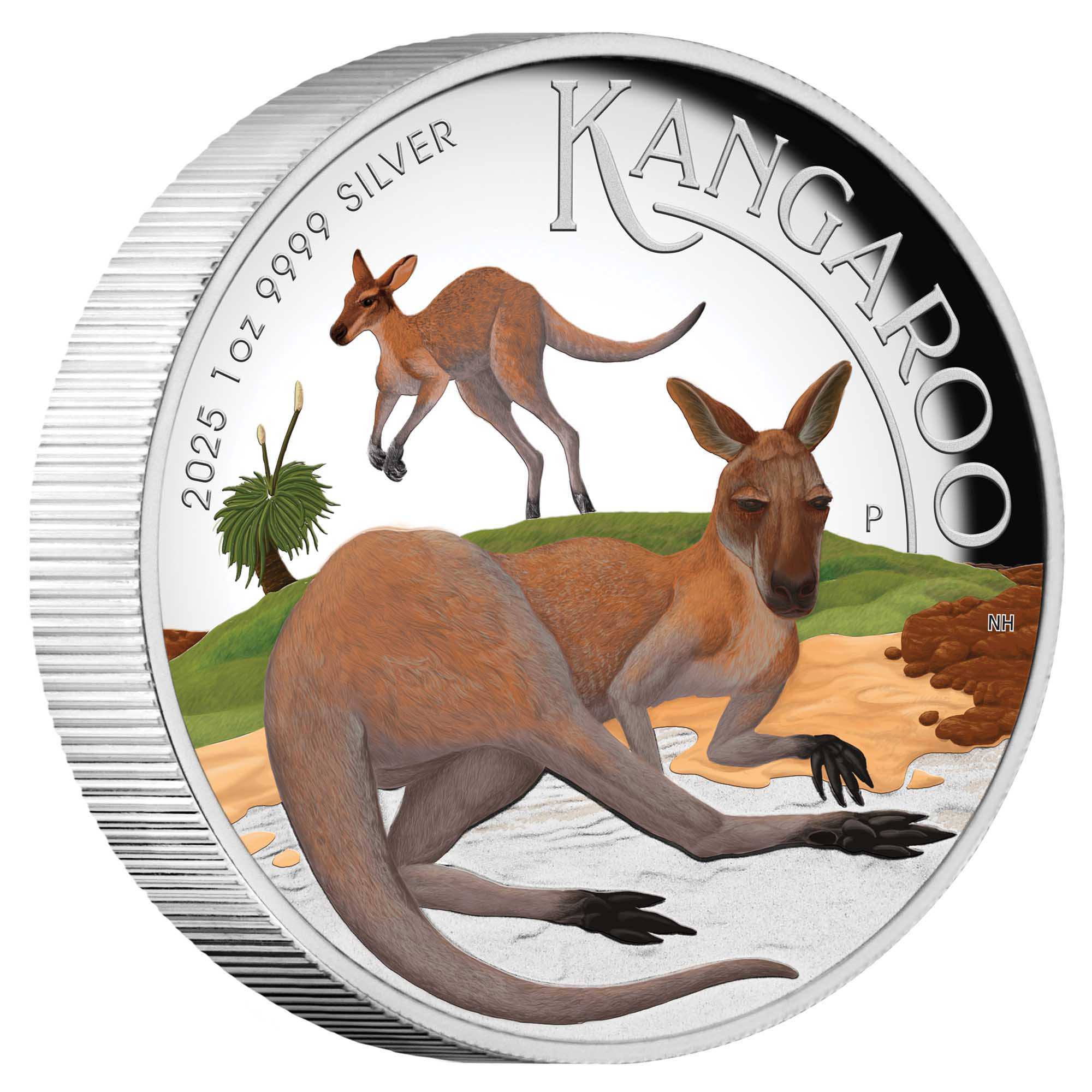 Australian Kangaroo 2025 1oz Silver Proof High Relief Coloured Coin