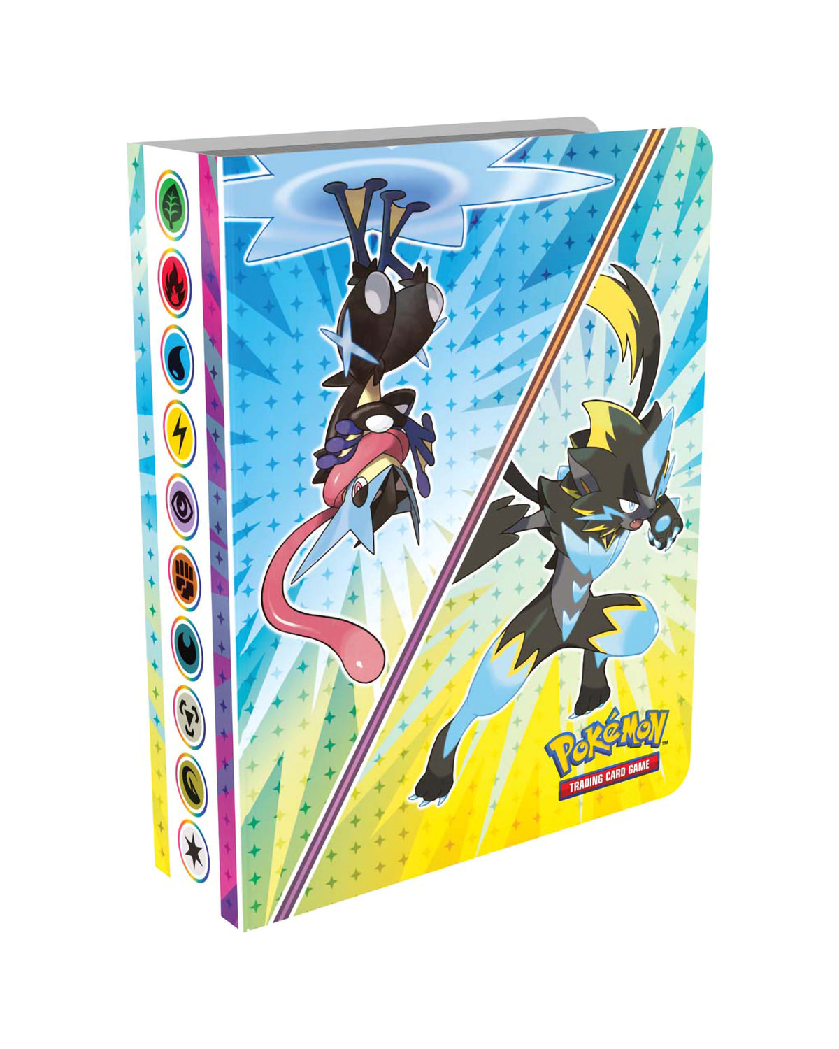 Back cover of Pokemon TCG Mini Portfolio with colourful Pokemon artwork