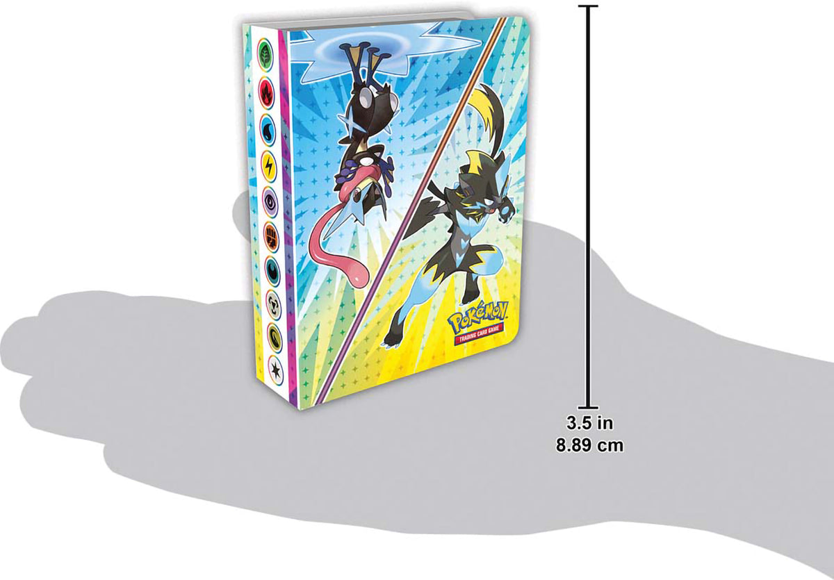 Pokemon TCG Mini Portfolio size illustration showing height of 8.89 cm