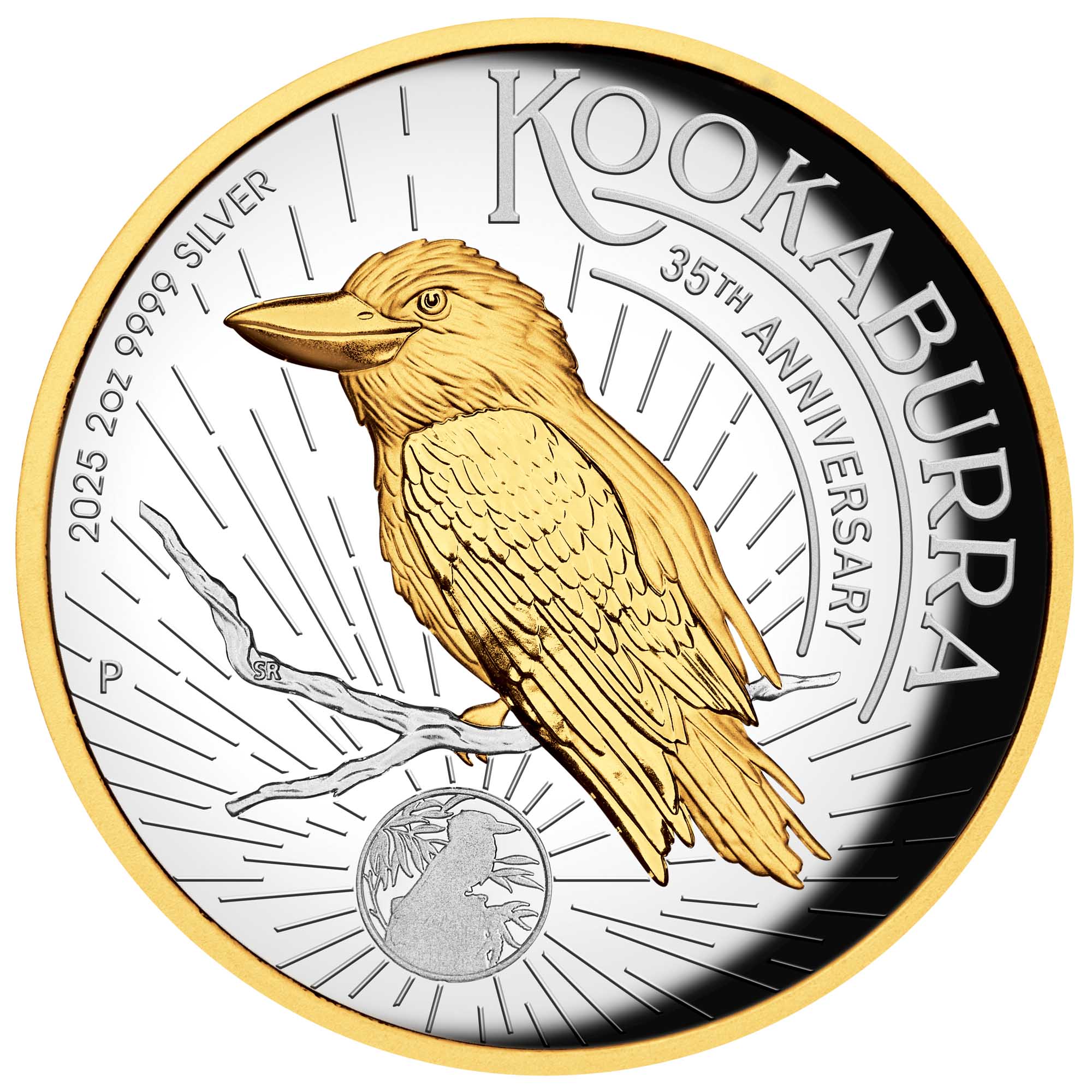 Australian Kookaburra 35th Anniversary 2025 2oz Silver Proof High Relief Gilded Coin