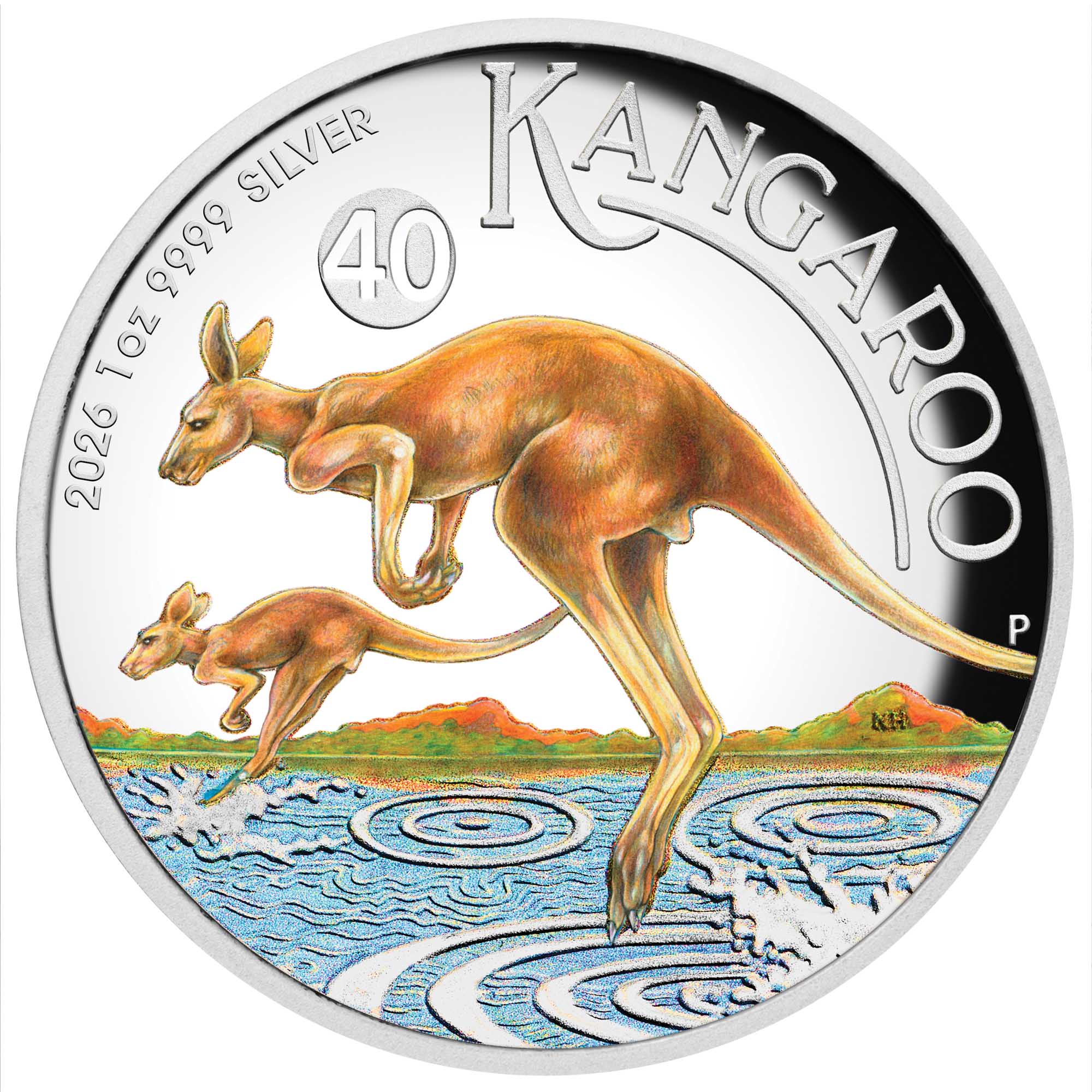 Australian Kangaroo 2026 1oz Silver Proof High Relief Coloured Coin