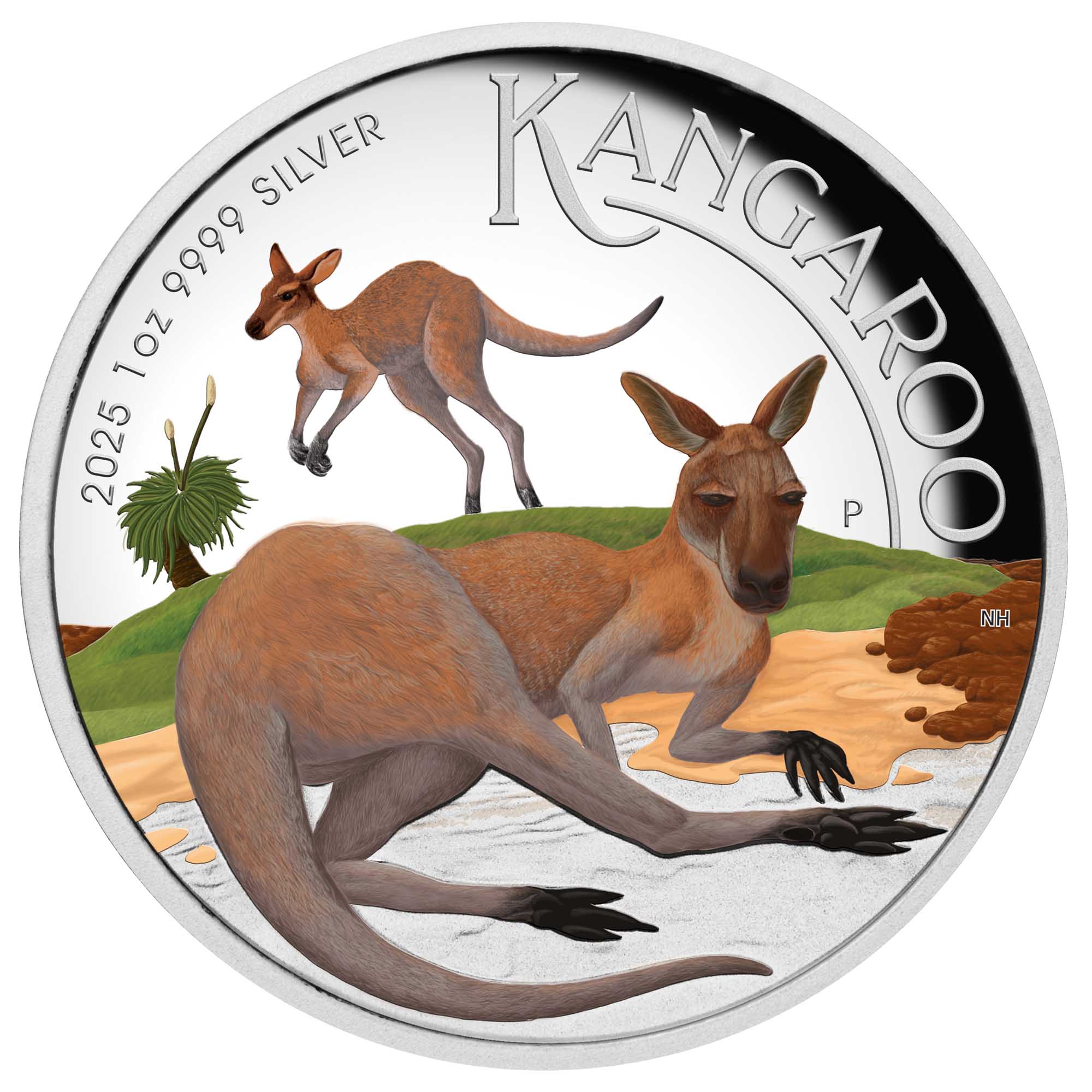 Australian Kangaroo 2025 1oz Silver Proof High Relief Coloured Coin