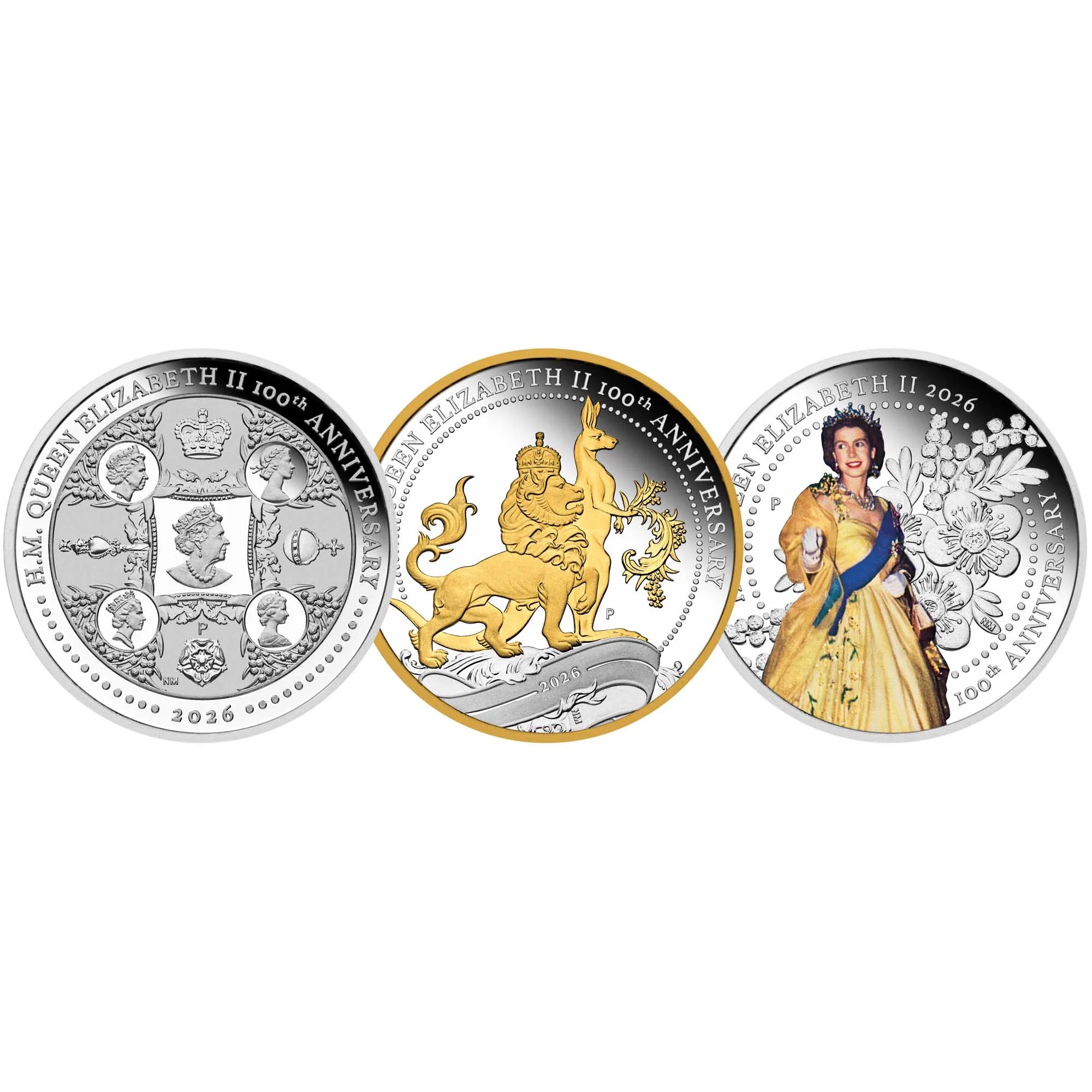 H.M. Queen Elizabeth II 100th Anniversary 2026 1oz Silver Proof Three-Coin Set