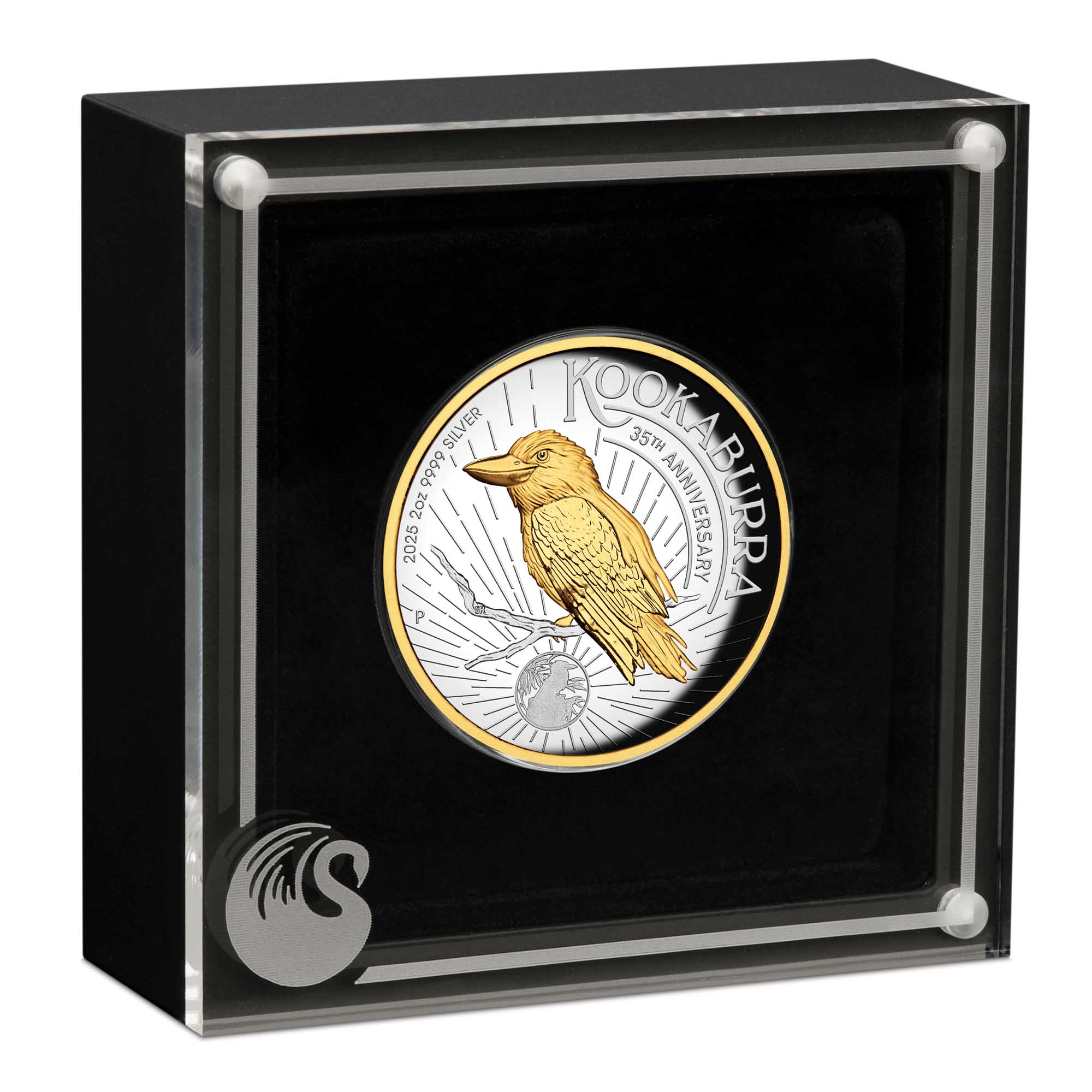 Australian Kookaburra 35th Anniversary 2025 2oz Silver Proof High Relief Gilded Coin