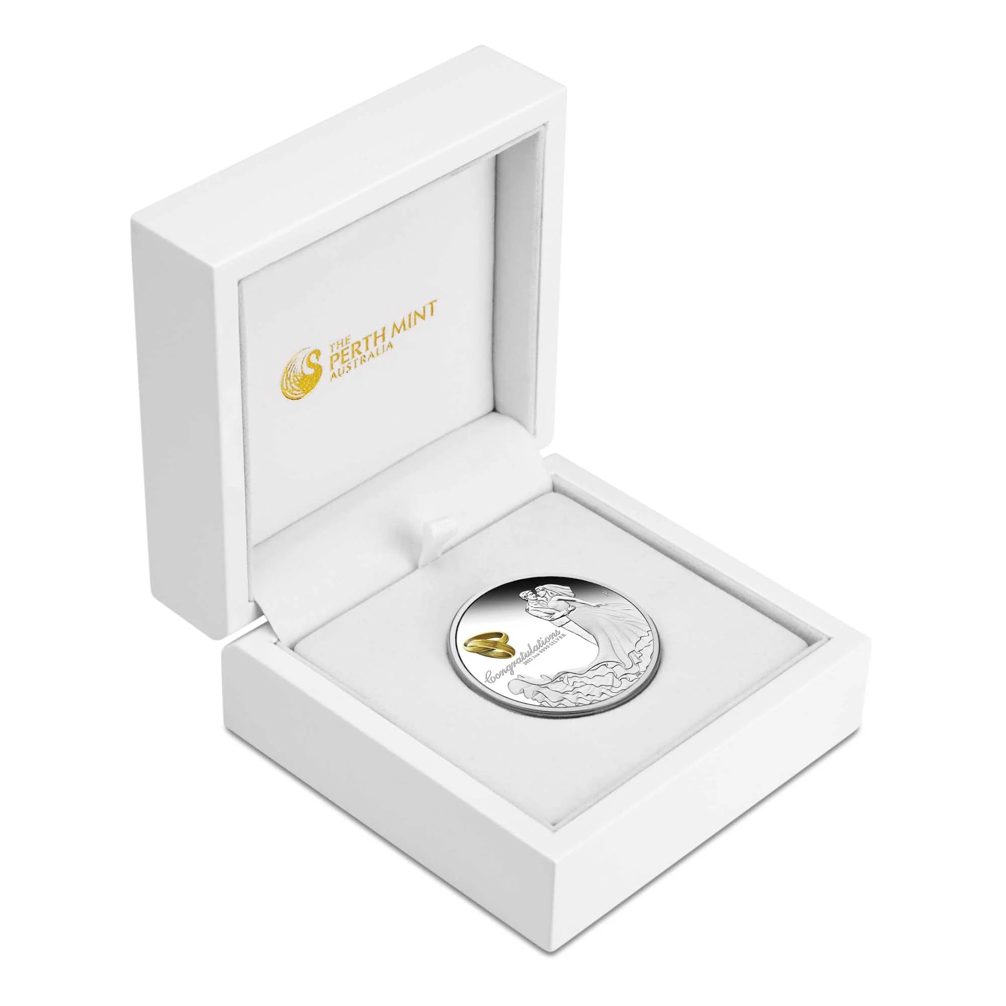 Wedding 2025: 1oz Pure Silver Proof Coloured Coin (Perfect Anniversary or Bridal Gift)
