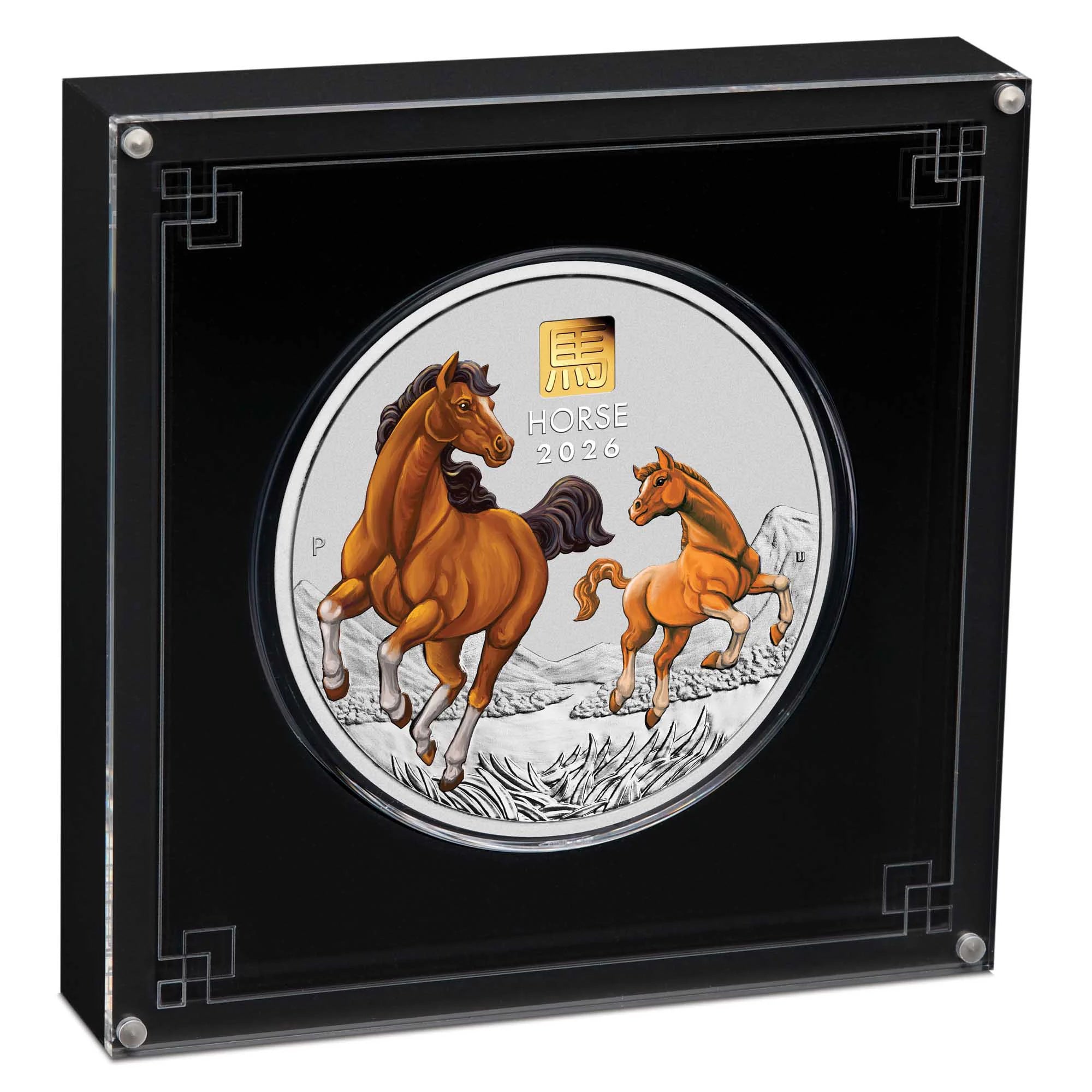 Australian Lunar Series III 2026 Year of the Horse 1 Kilo Silver Coloured Coin with Gold Privy Mark
