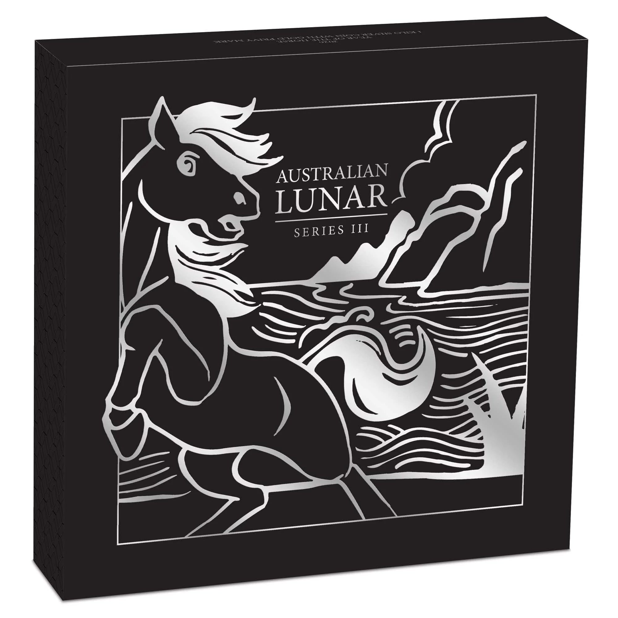 Australian Lunar Series III 2026 Year of the Horse 1 Kilo Silver Coloured Coin with Gold Privy Mark
