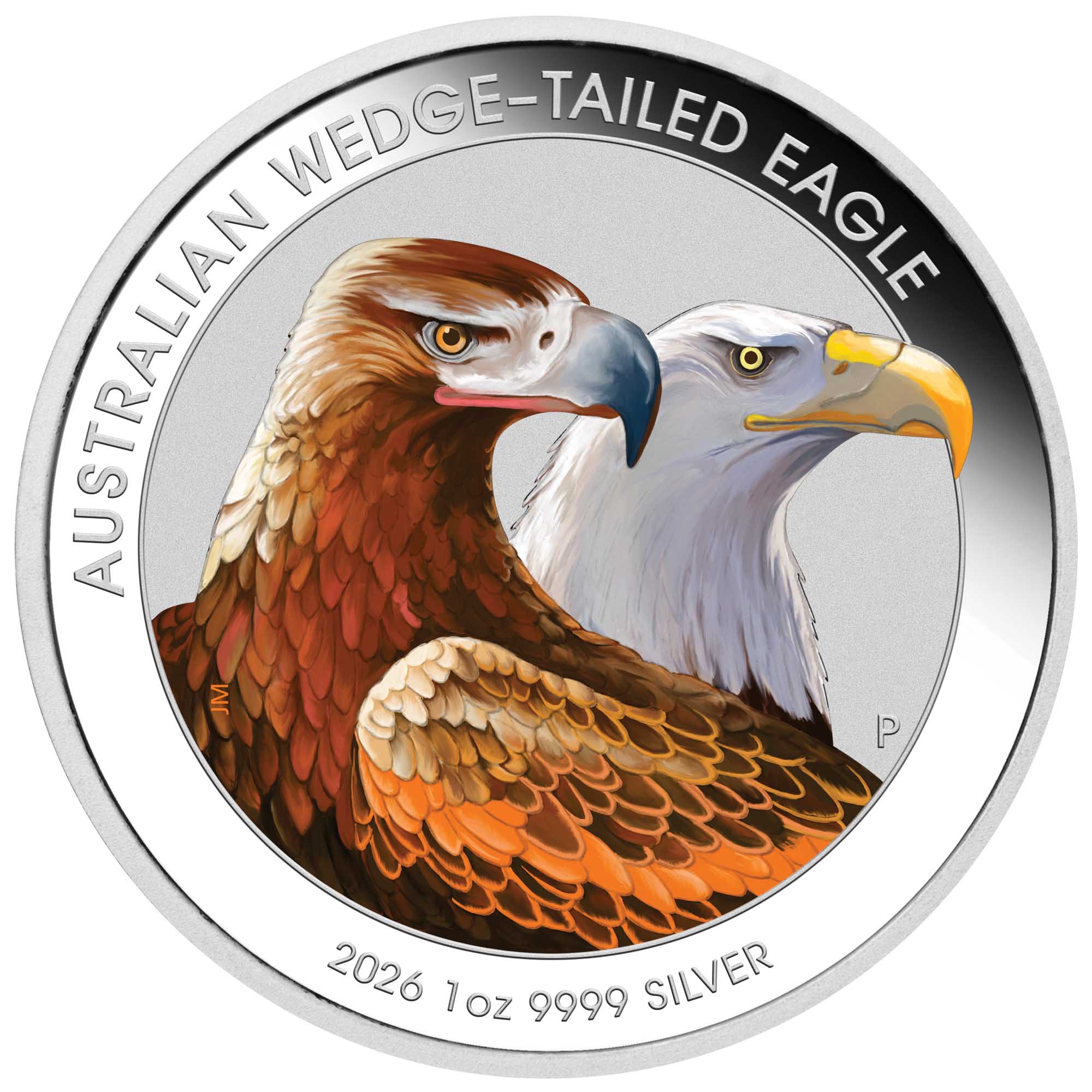 Australian Wedge-tailed Eagle 2026 1oz Silver Coloured Coin in Card