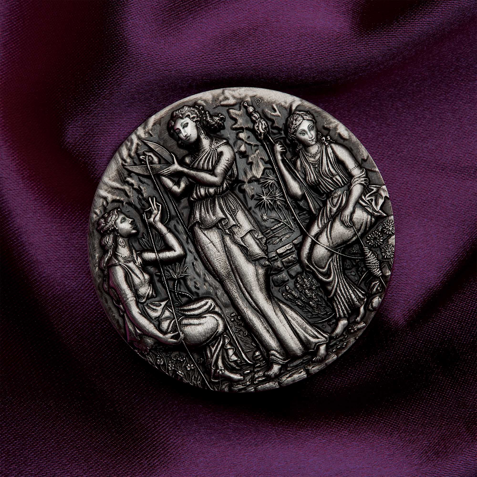 Fate - The Moirai 2025 2oz Silver Antiqued High Relief Coin