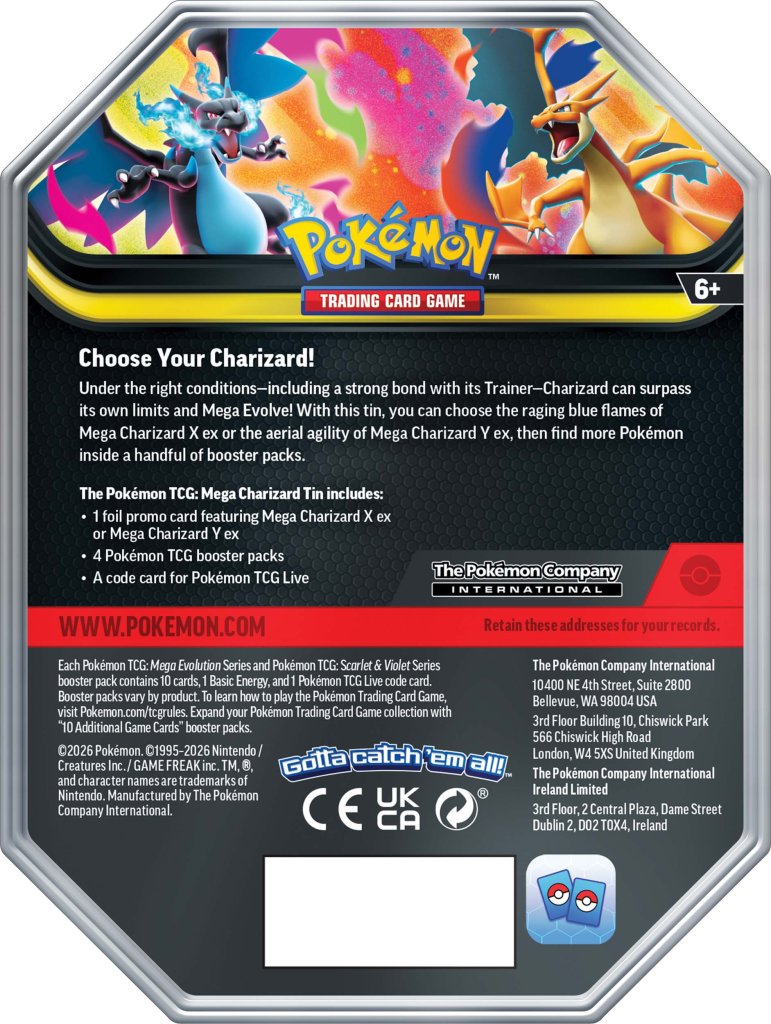 Pokmon TCG Mega Charizard Tin Mega Charizard X ex or Y ex | Assorted Presents Station Pokmon TCG Mega Charizard Tin Mega Charizard X ex or Y ex | Assorted Presents Station