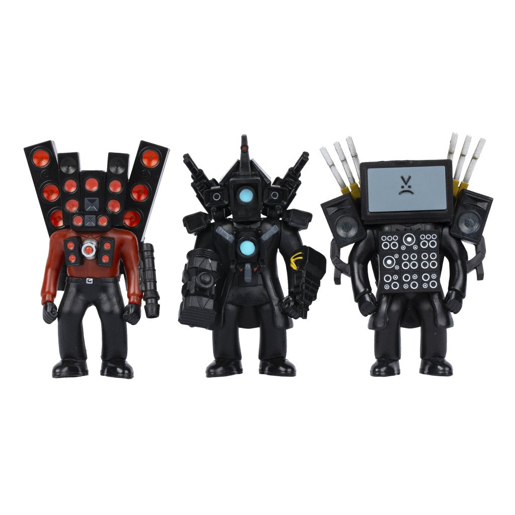 Three Skibidi Toilet Titan mini figures