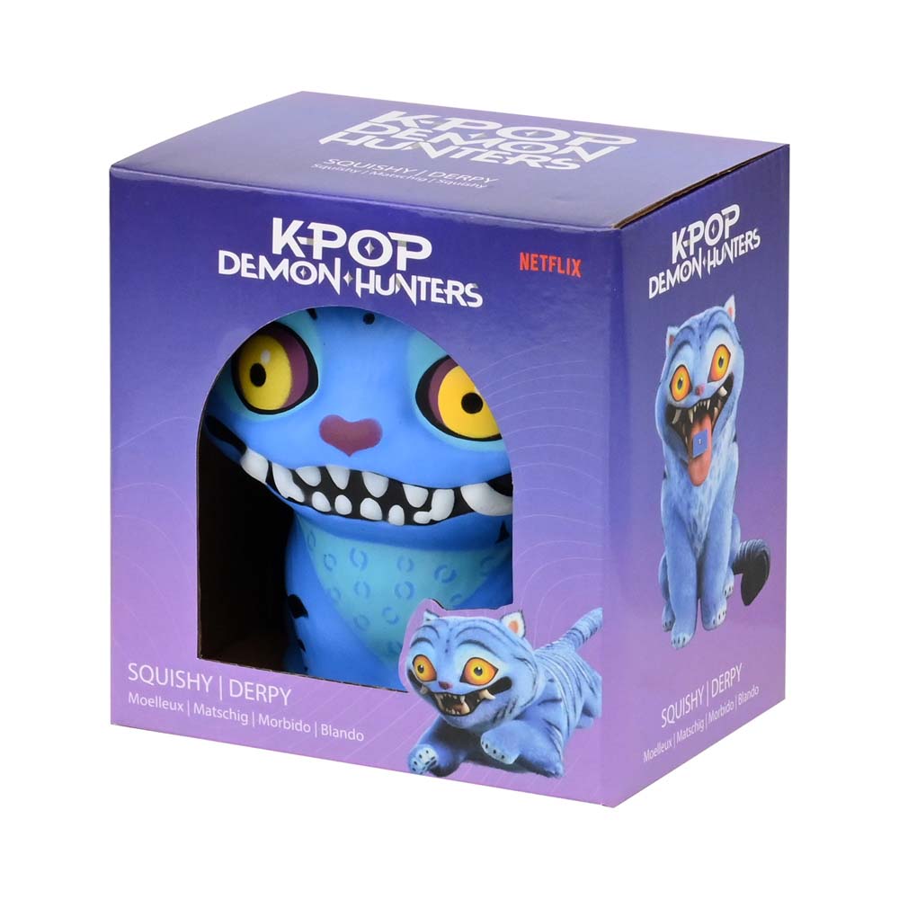 YuMe K-Pop Demon Hunters Squishy Derpy packaging and character