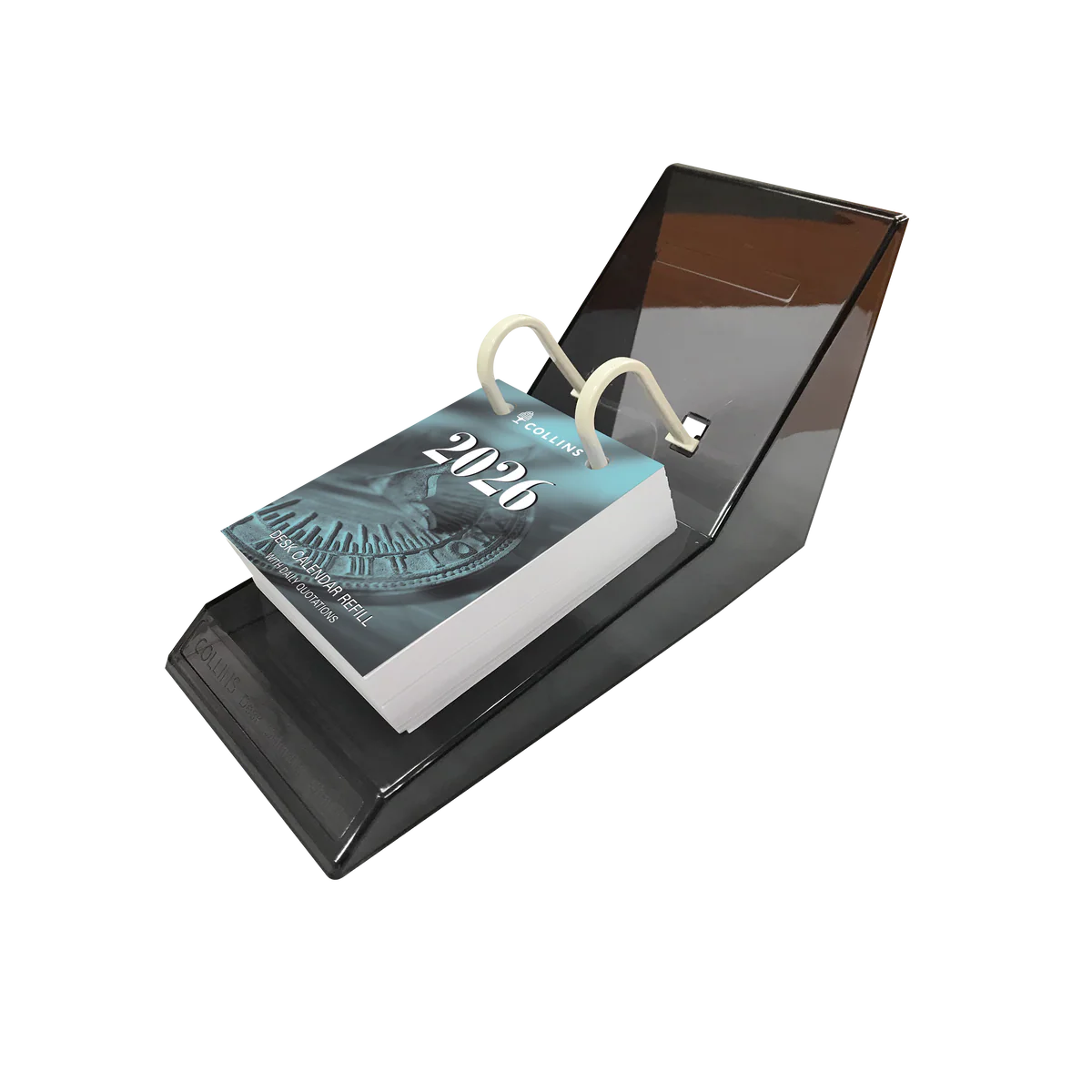 Collins Desk Calendar - with Acrylic Stand, Day to Page, Calendar Year 2026 Diary/Planner - 18664/DCRT-26