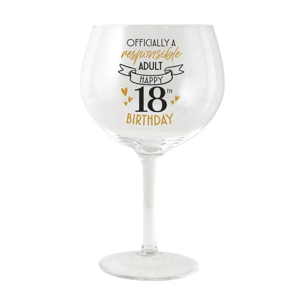 Splosh Sip Celebration 18th Balloon Glass