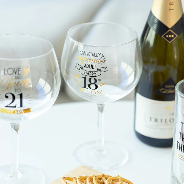 Splosh Sip Celebration 18th Balloon Glass