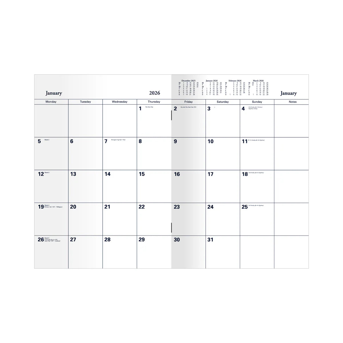 Collins Colplan Month to View Planner Diary 2026 Geo Red 51.C15-26