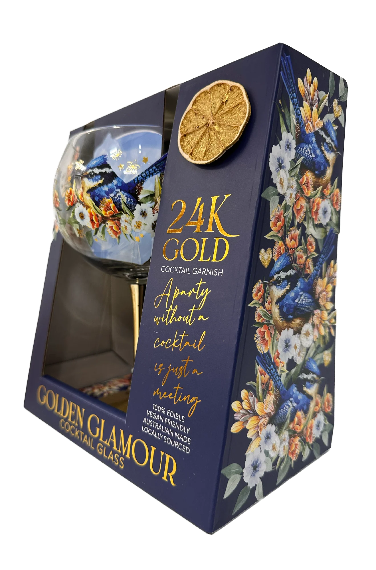 Lisa Pollock Golden Glamour Glass – Royal Wrens