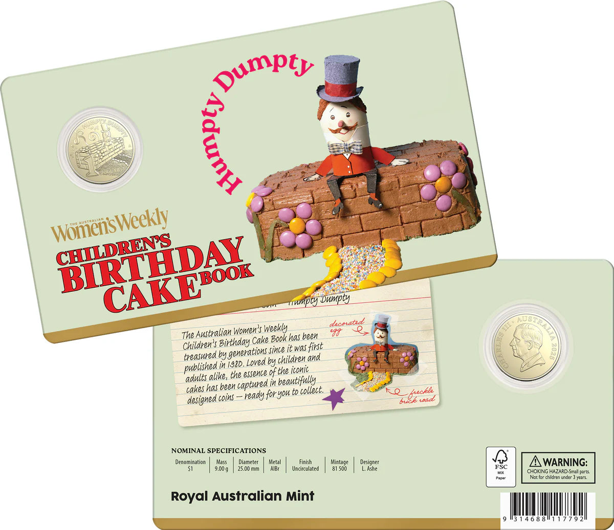 AWW Birthday Cake 10 Coin in Cards & 10 $2 Coloured Coins Bundle