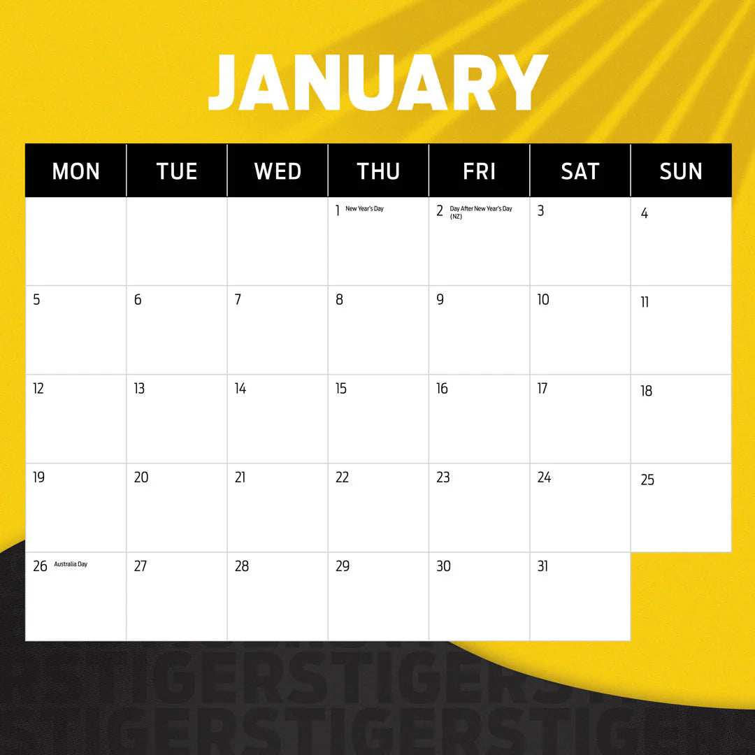 Paper Pocket AFL Richmond Tigers 2026 Calendar