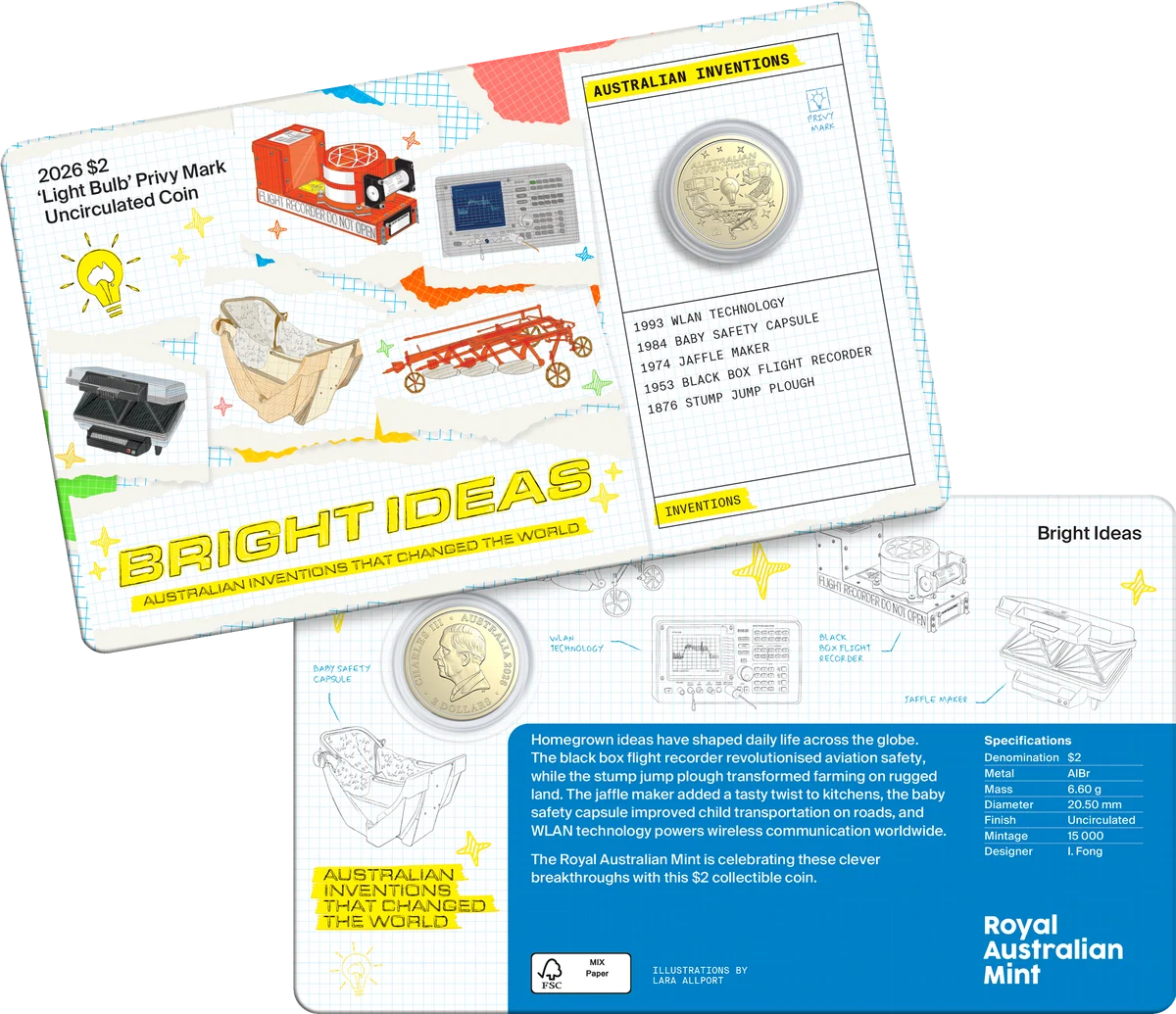 Bright Ideas 2026 $1 and $2 Privy Mark Seven-Coin Collection
