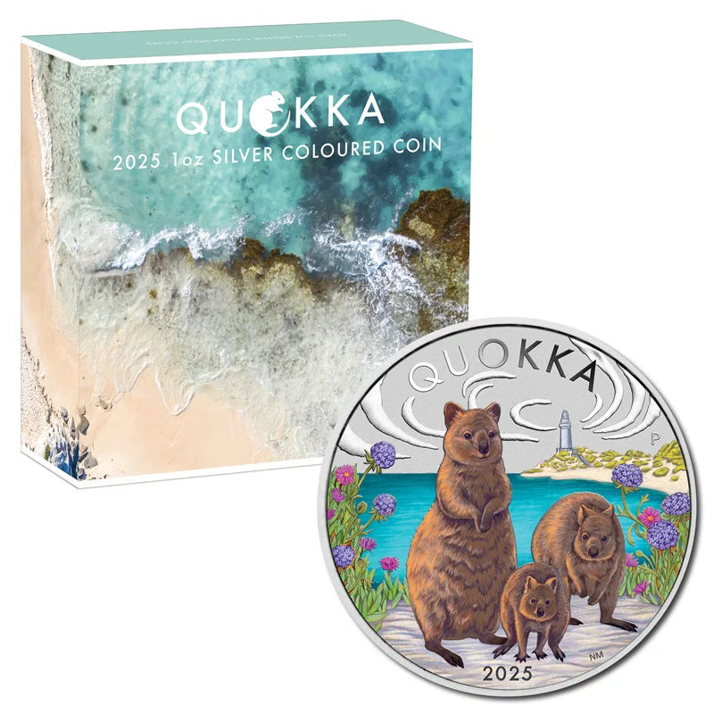 2025 Australian Quokka 1oz Silver Coloured Proof Coin